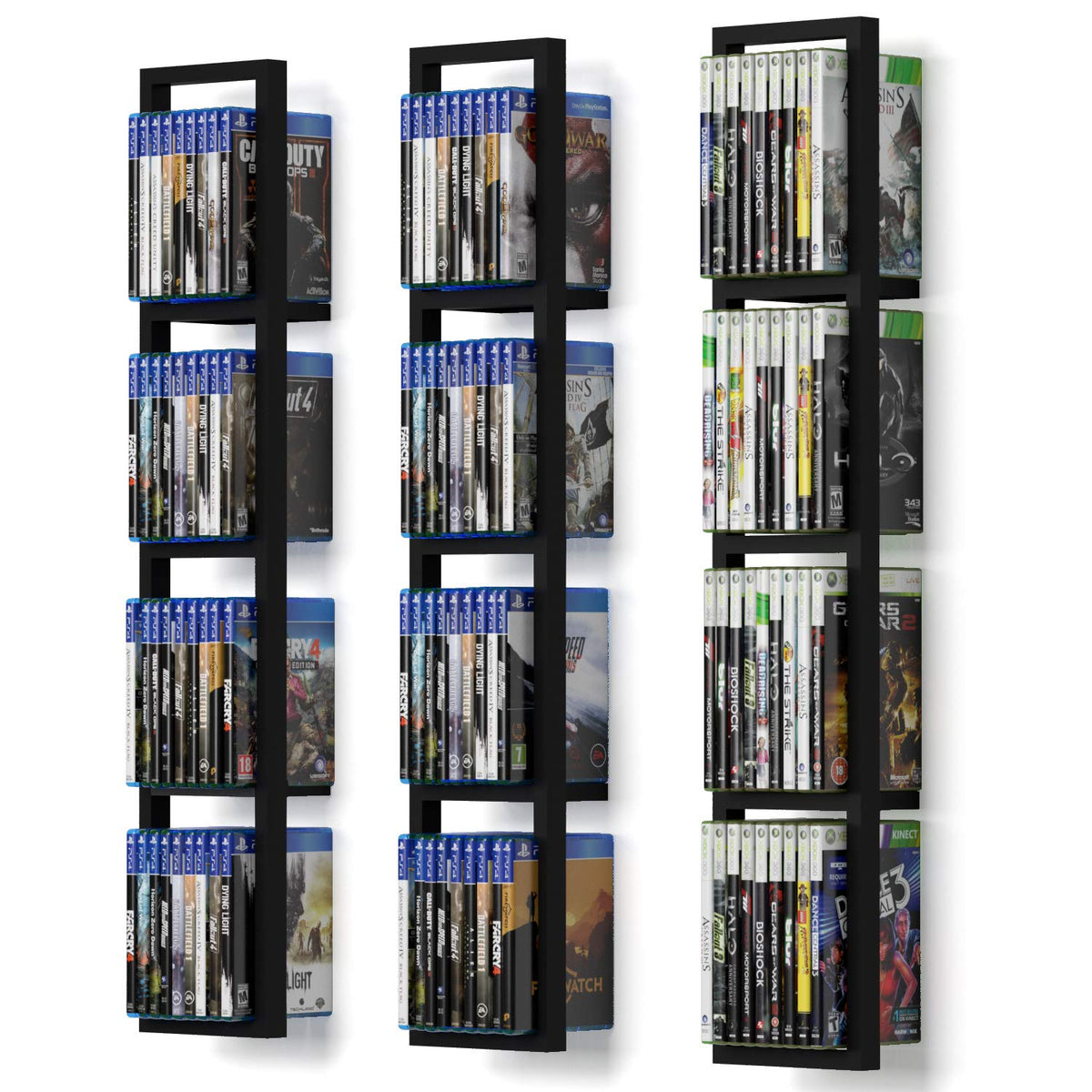 Black 34 Inch Floating Shelves Set of 3 J7453