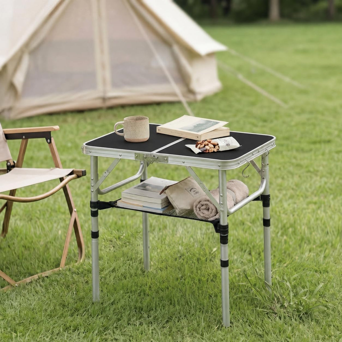 Small Folding Table 2ft with Mesh Holder L1163