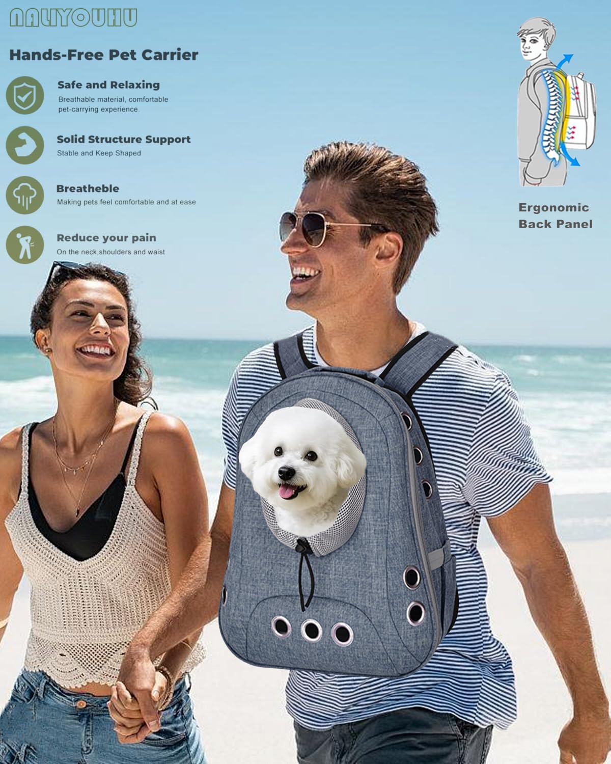 Ventilated Front Facing Dog Cat Backpack Carrier U723774