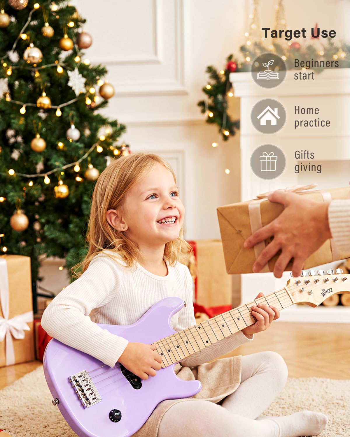 30 Inches Right Handed Electric Guitar with Beginner Kit A2170