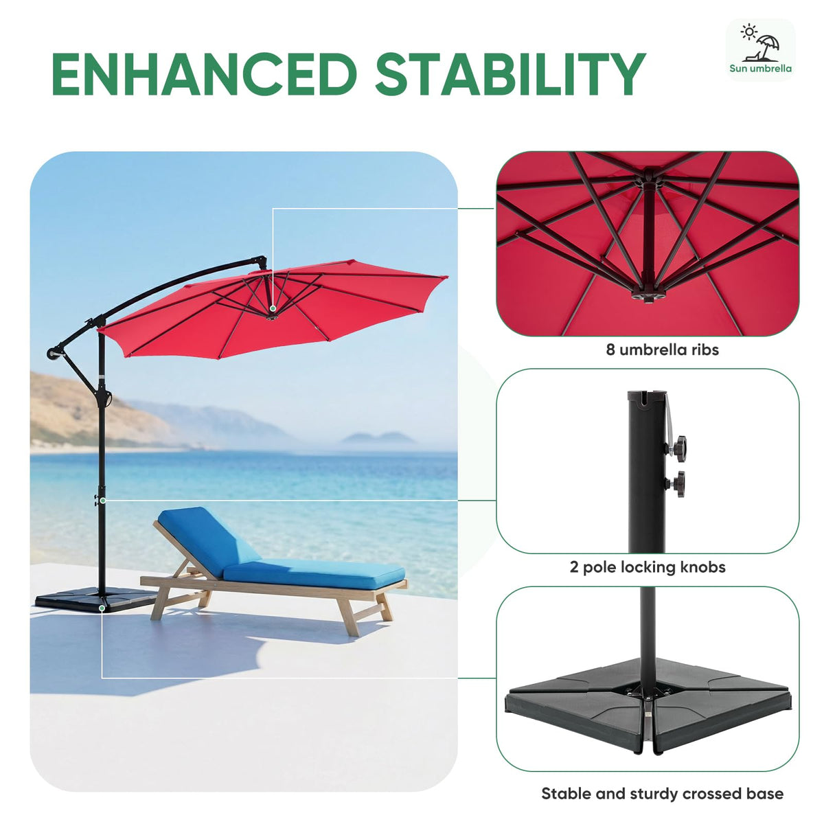 10FT Cantilever Patio Umbrella O78225