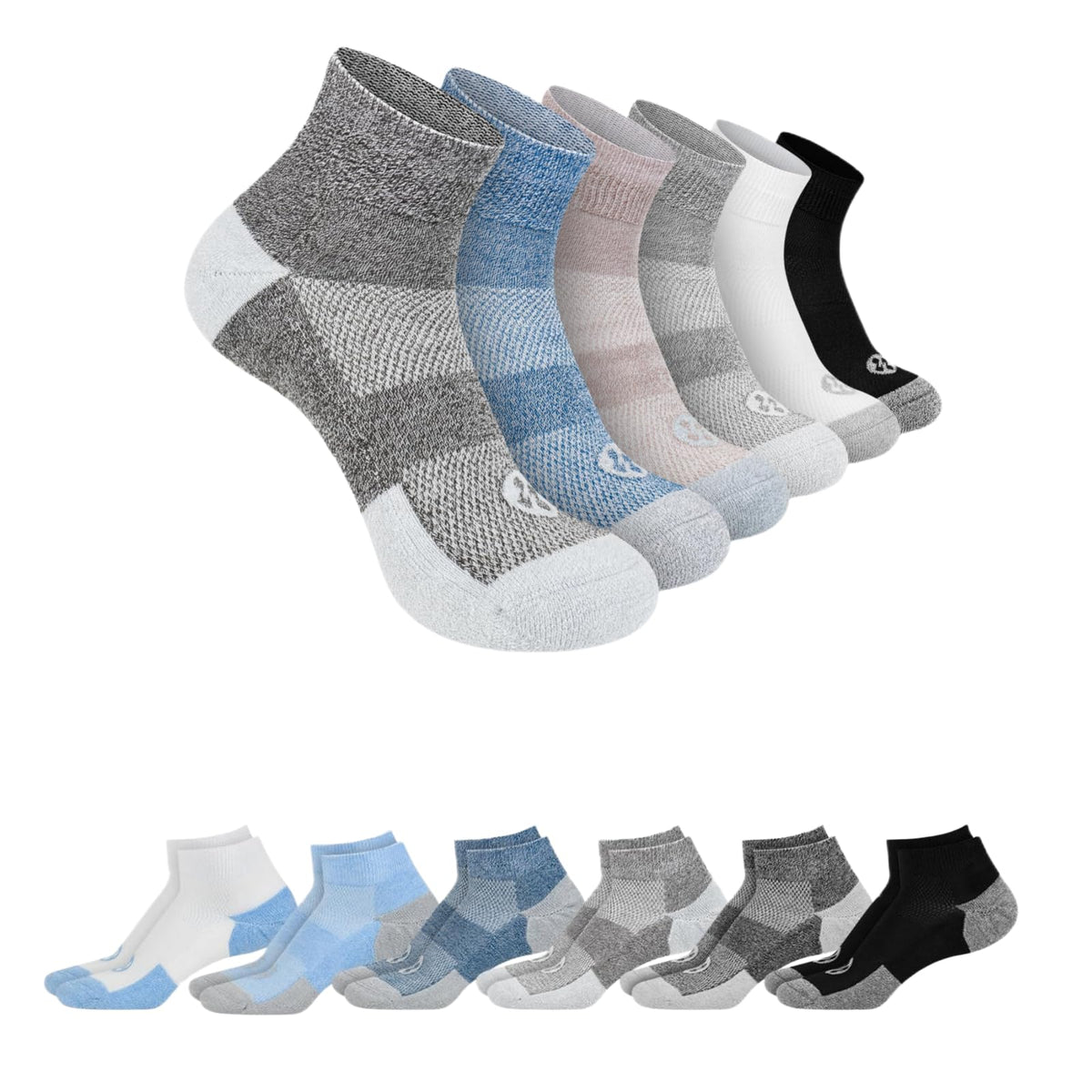 Diabetic Socks for Men, 12 Pairs Ankle & Low Cut Size 9-15 S12226
