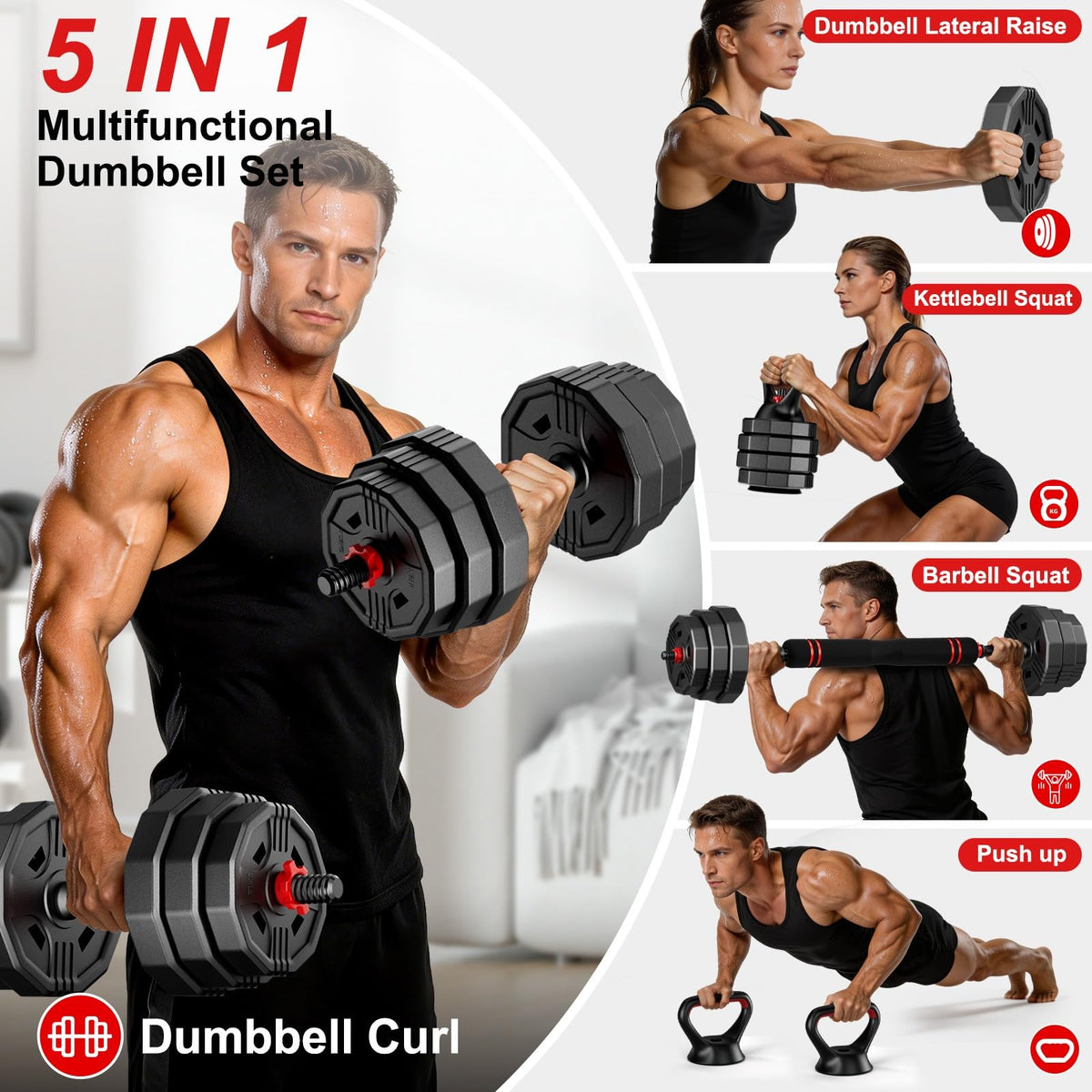 Adjustable Dumbbell Set 5in1 O1829