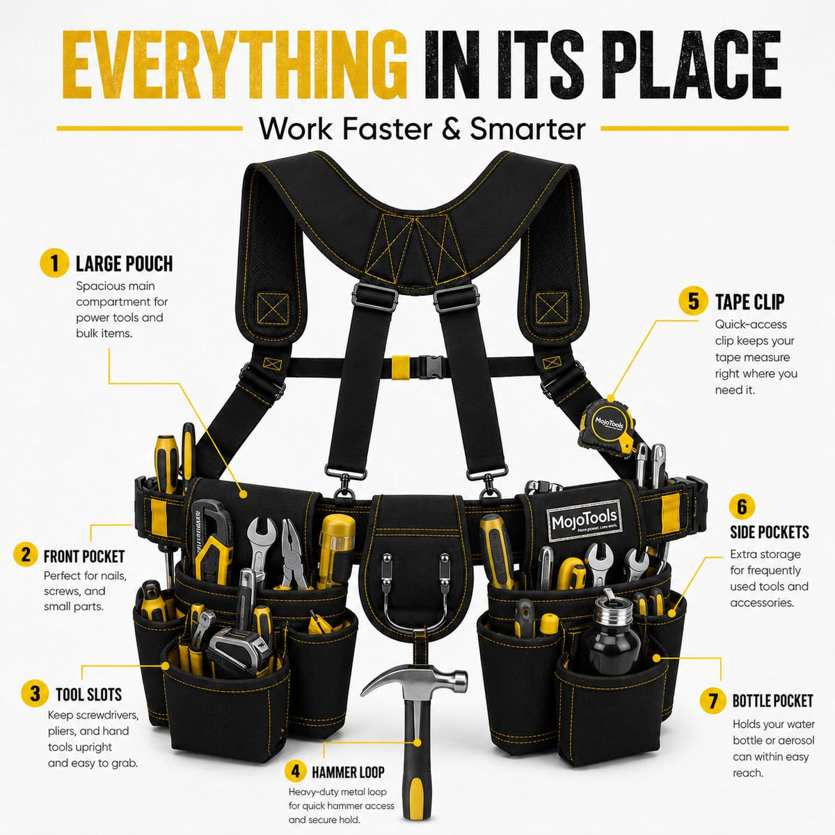 Heavy Duty Tool Belt with Suspenders F199