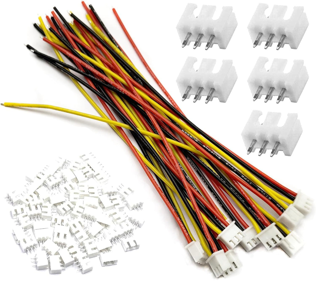 50Pcs 25Pairs JST-XH Connector Kit 2.54mm 3 Pin Male Female with Flat Wire Cable 300mm Z163