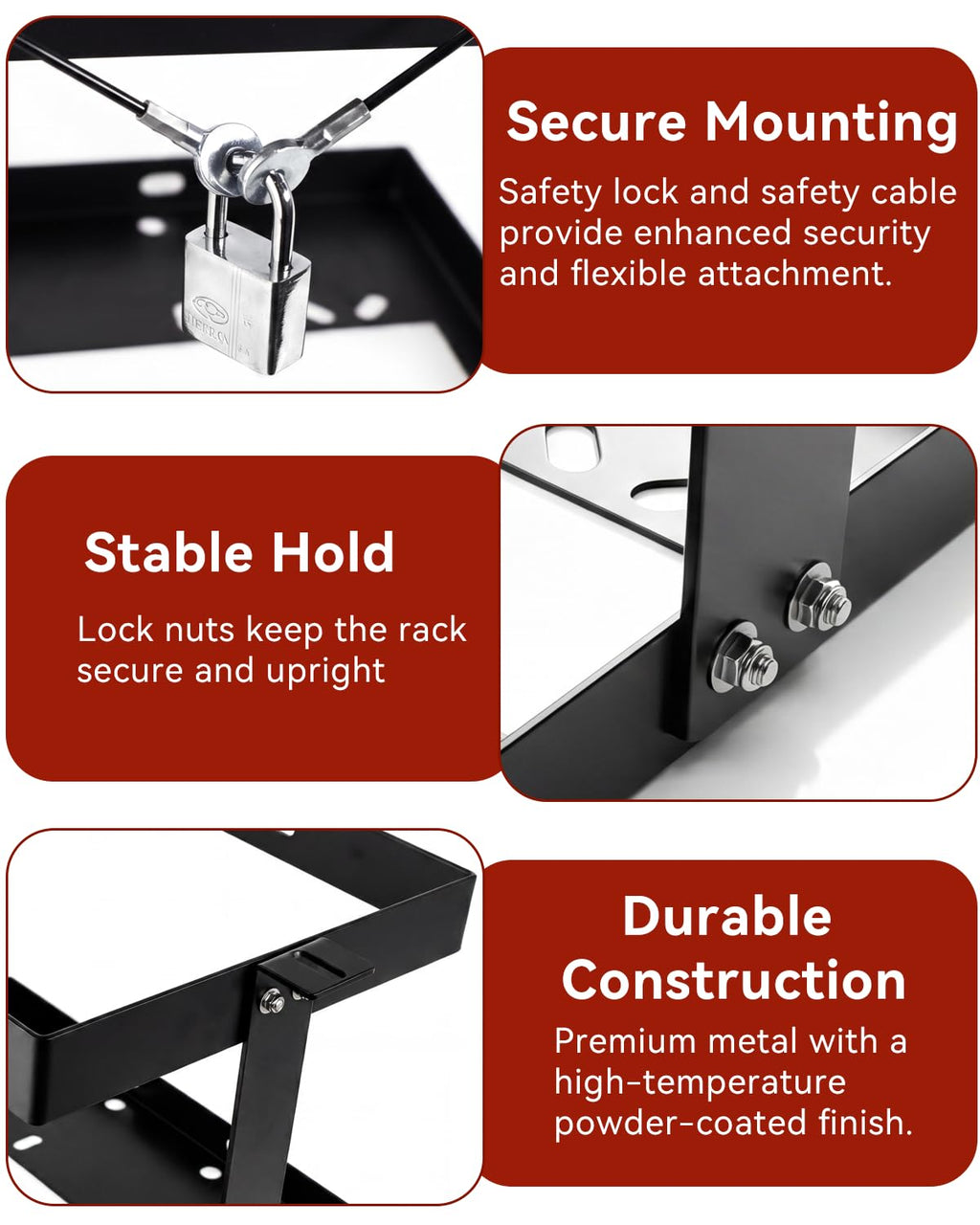 5 Gallon Gas Can Holder with Anti-Theft Lock I389