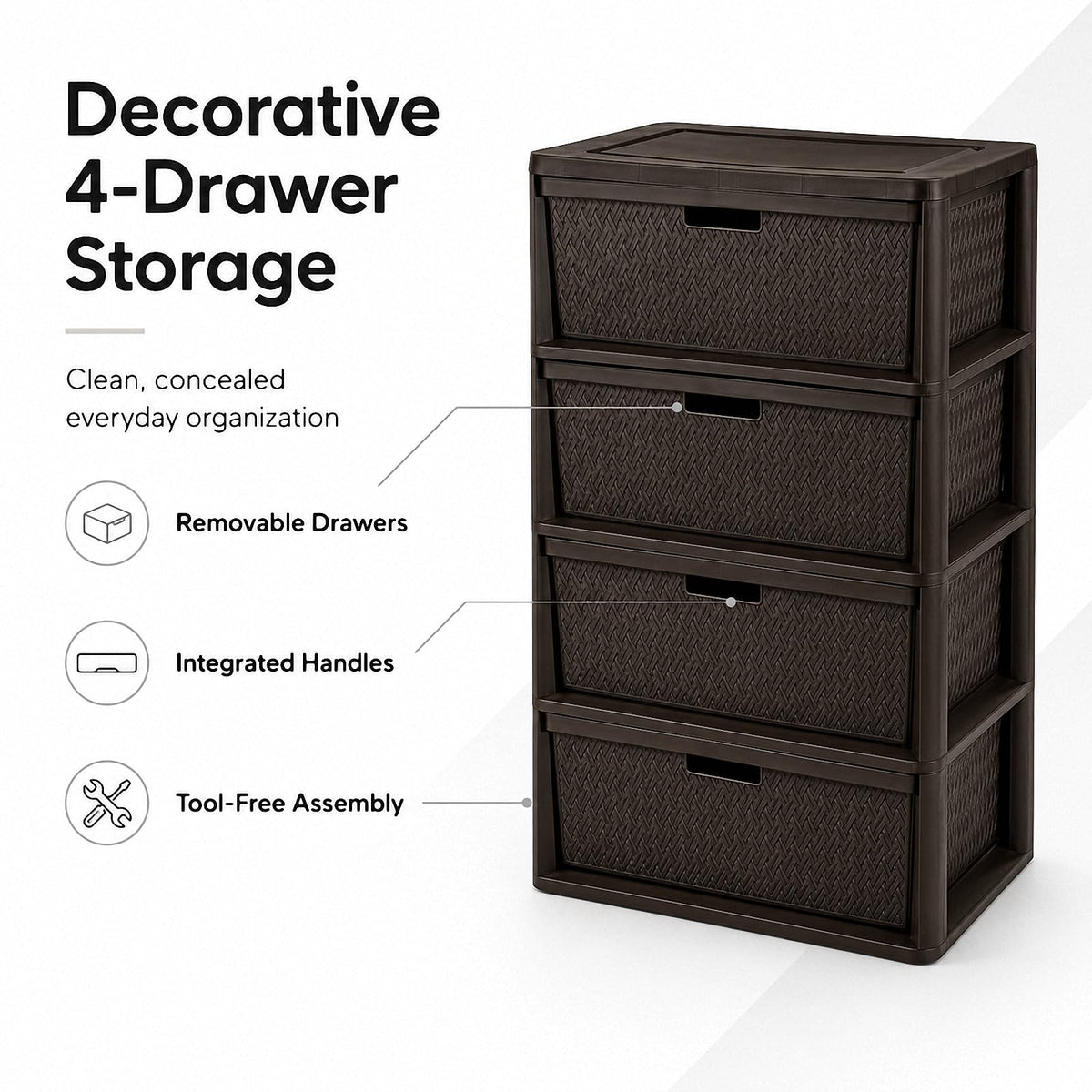 4 Drawer Plastic Storage Tower H356