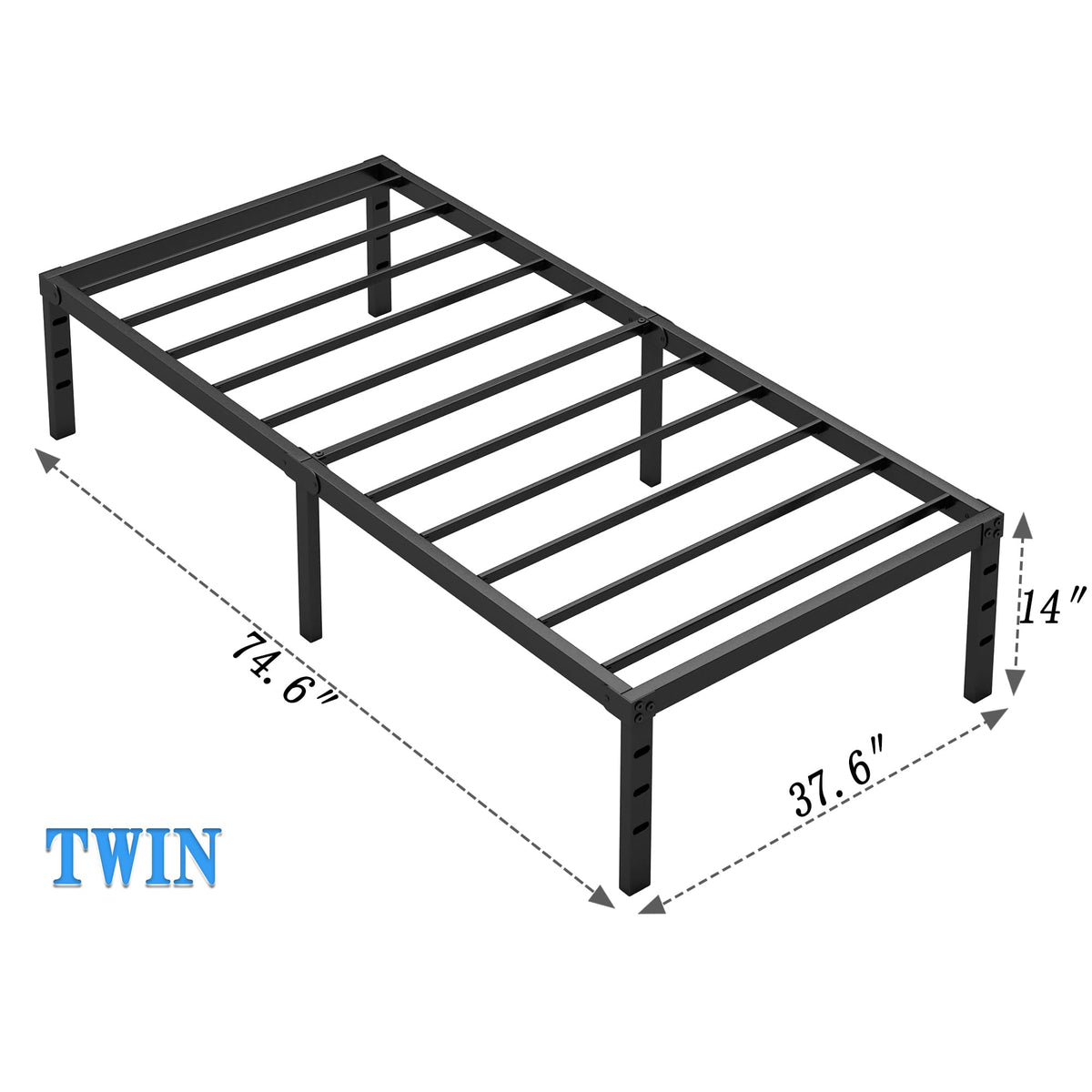 Metal Bed Frame with Storage Space, 14 Inch M157451