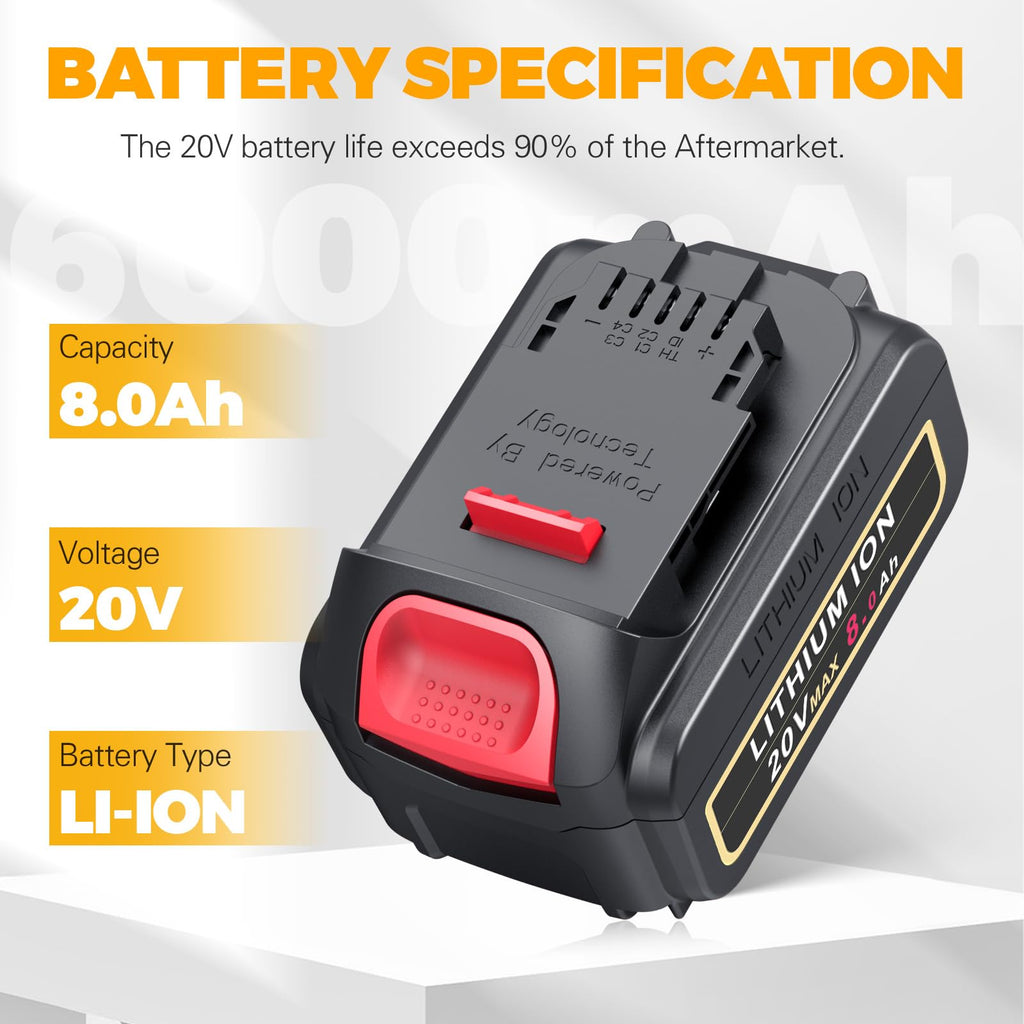 8000mAh Lithium Ion Battery Replacement (2 Pack) M151860
