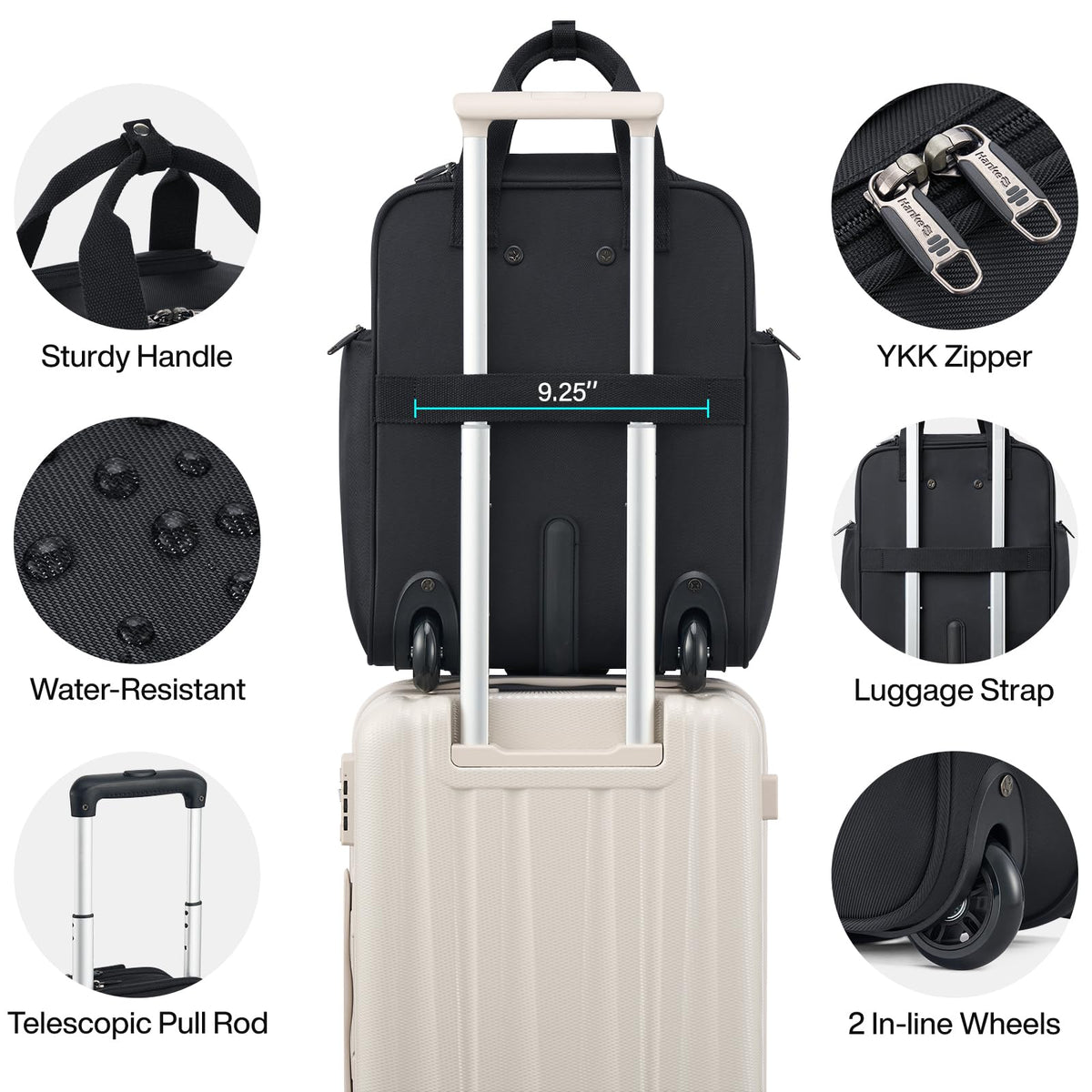 16 Inch Underseat Carry On Luggage with 2 Wheels Q519319