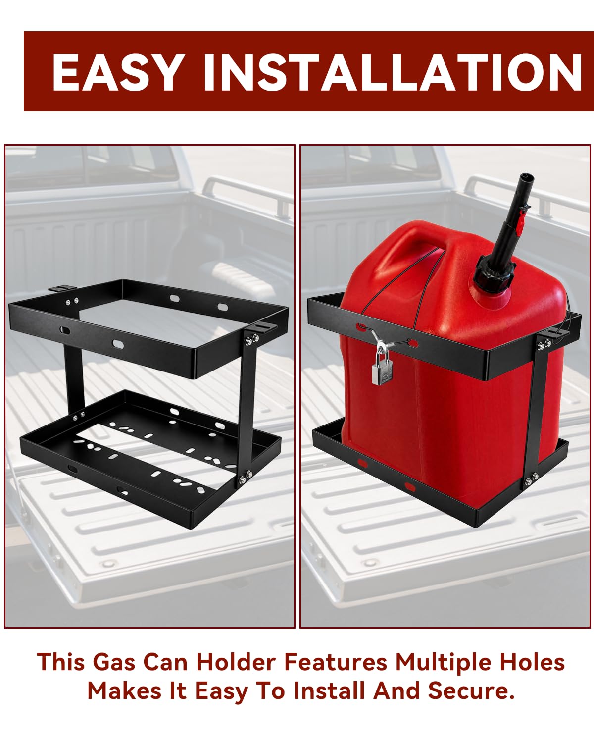 5 Gallon Gas Can Holder with Anti-Theft Lock I389