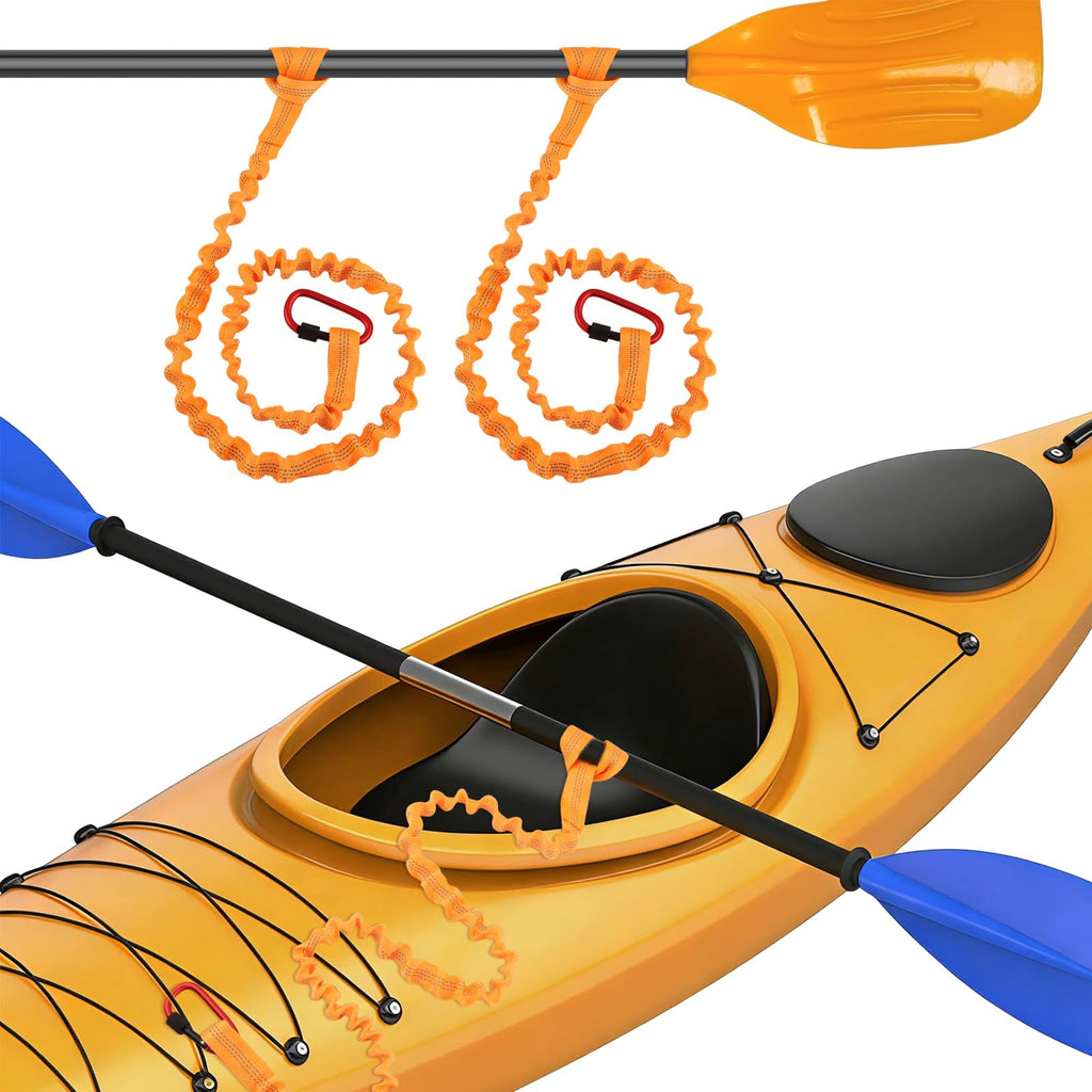 Stretchable Kayak Paddle Leash with Locking Carabiner B45707