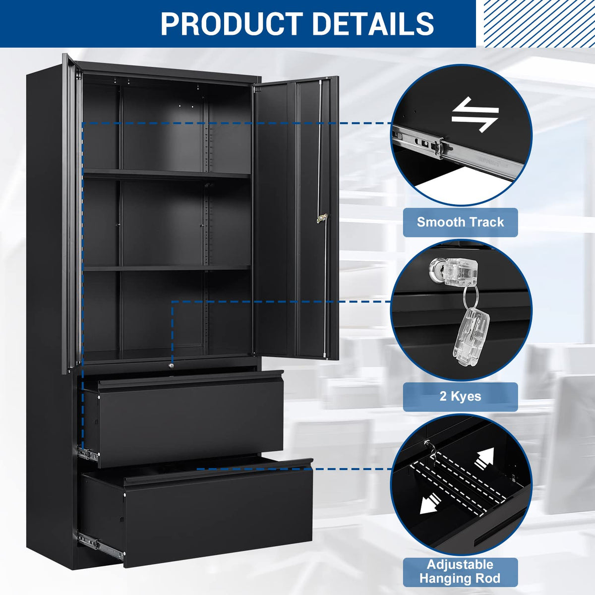Metal Cabinets with Lockable Drawers and Doors U97247