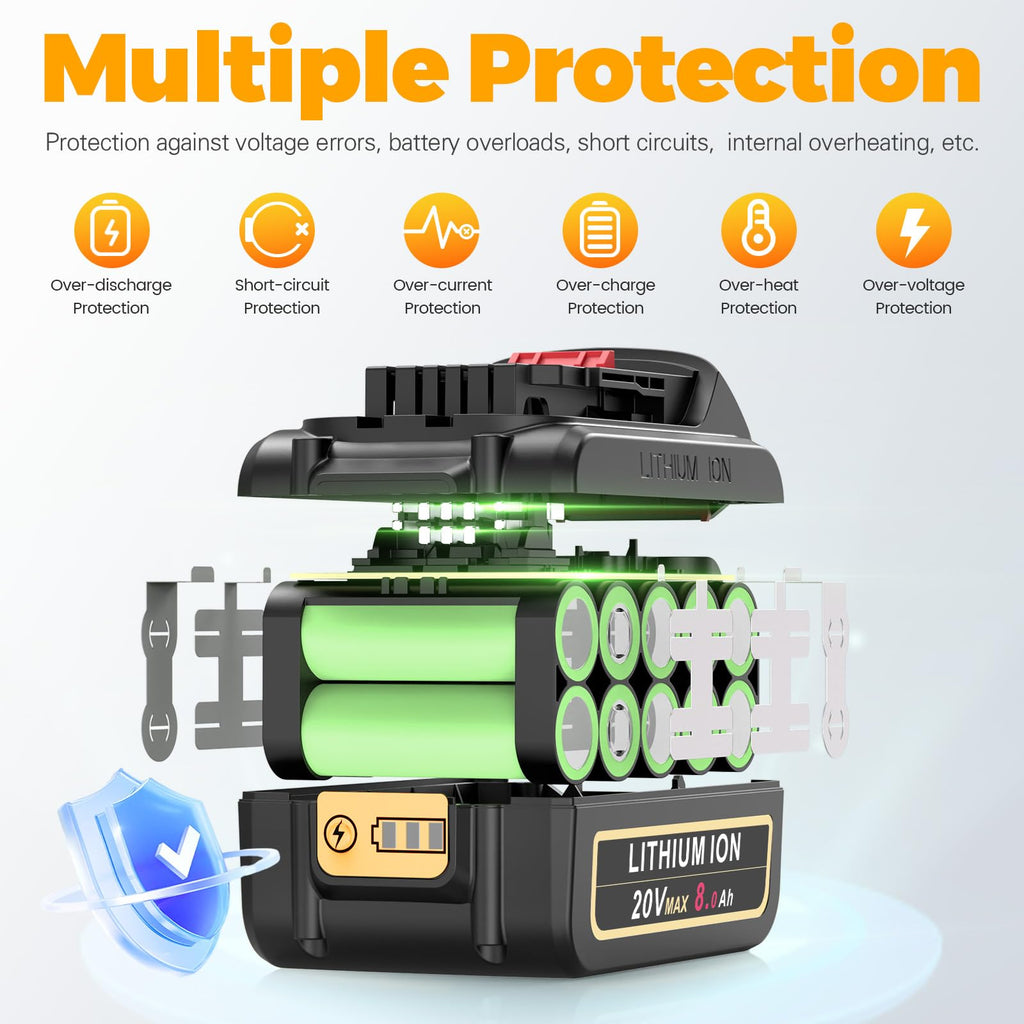 8000mAh Lithium Ion Battery Replacement (2 Pack) M151860