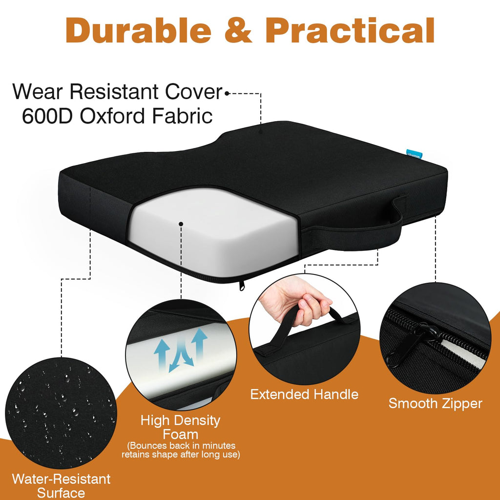 Portable Extra Thick Waterproof Stadium Seat Cushions with Handle, 2PCS V57426