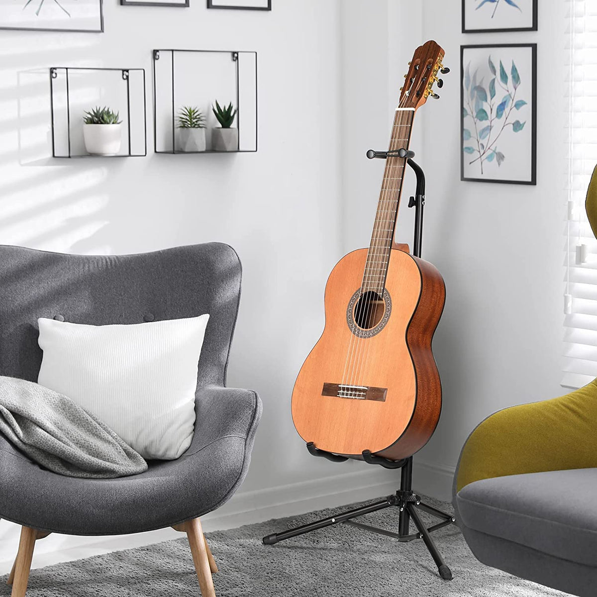 Height Adjustable Guitar Stand with Padded Foam N691041