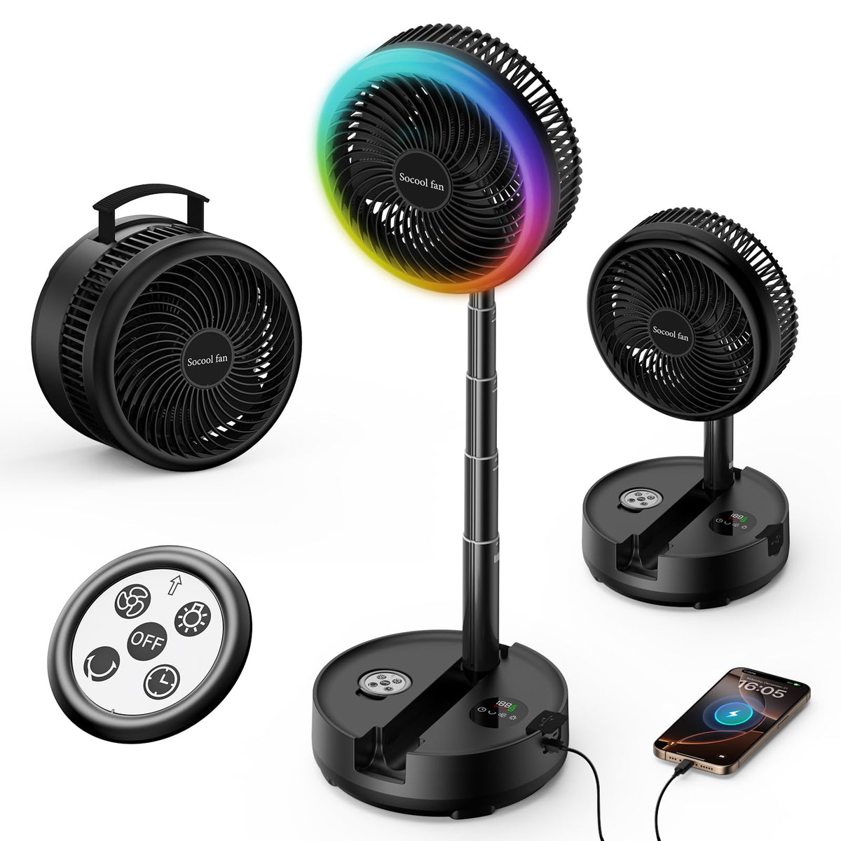 40000mAh Rechargeable Portable Fan with 8 Speed S60562
