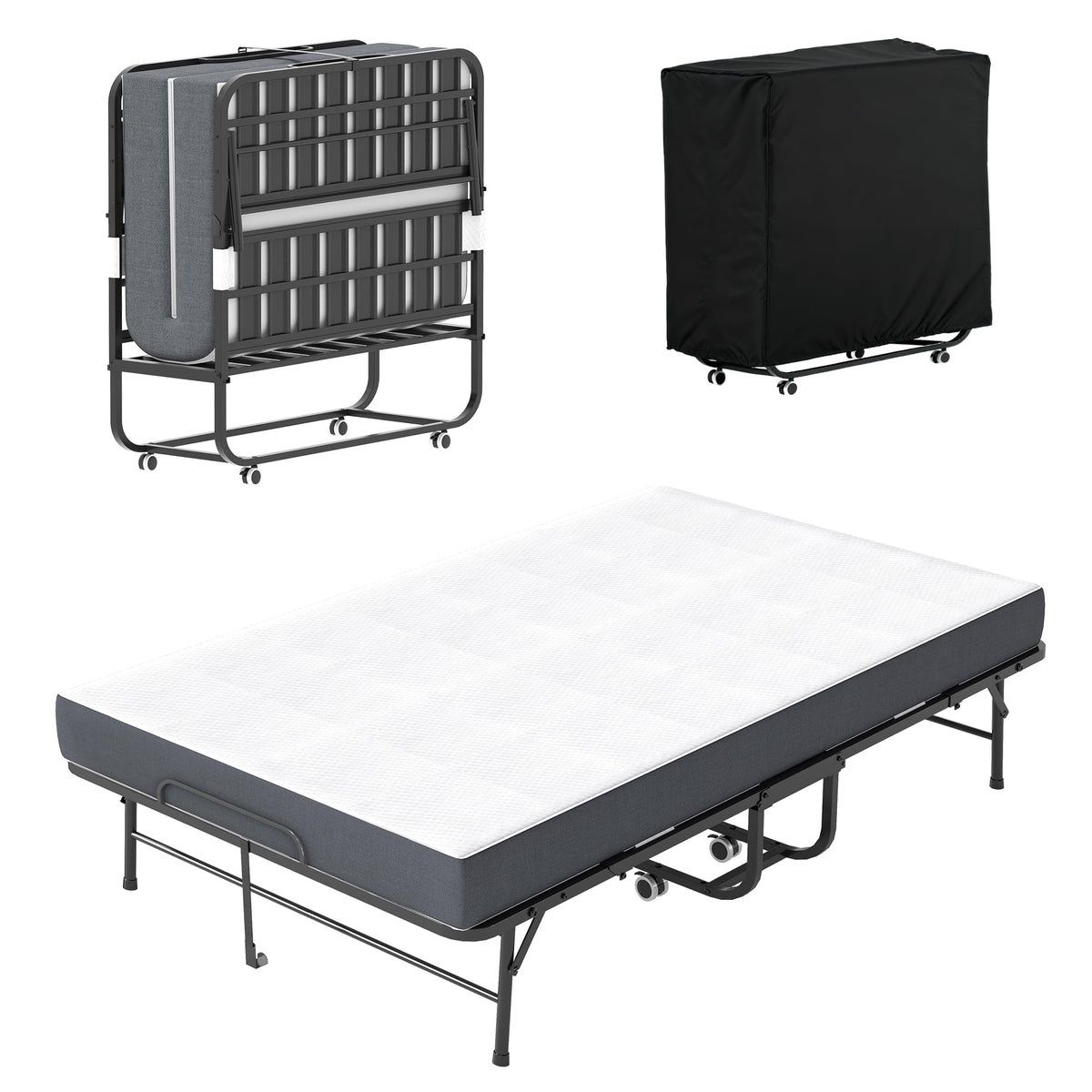 74"x 46" Folding Bed with Mattress I6538