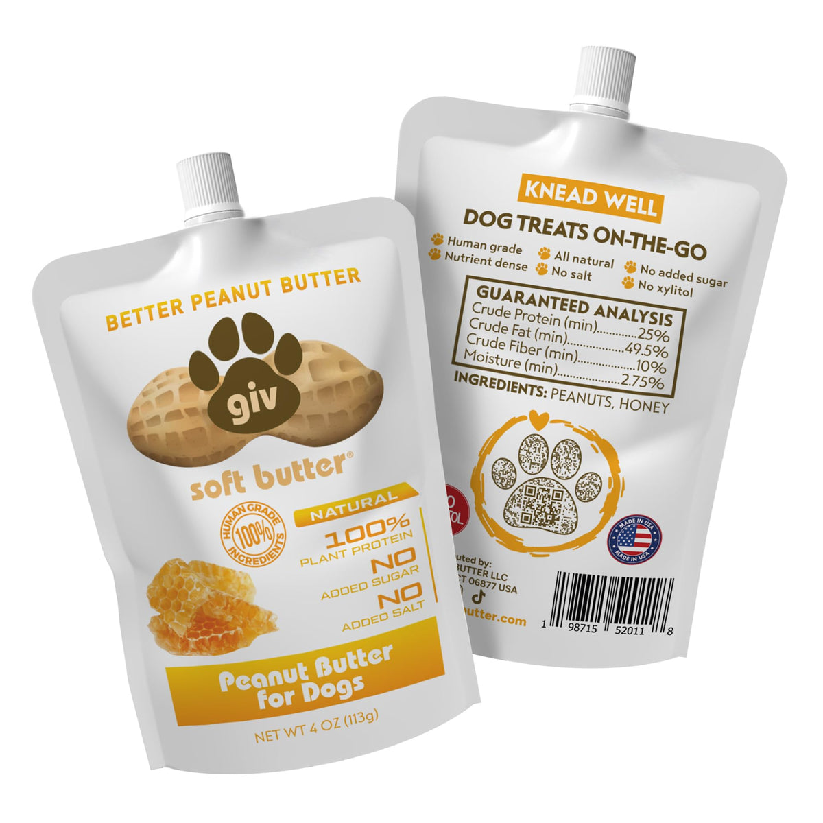 All Natural Peanut Butter 12oz Jar, 4oz Pouch & Lick Mat A7096