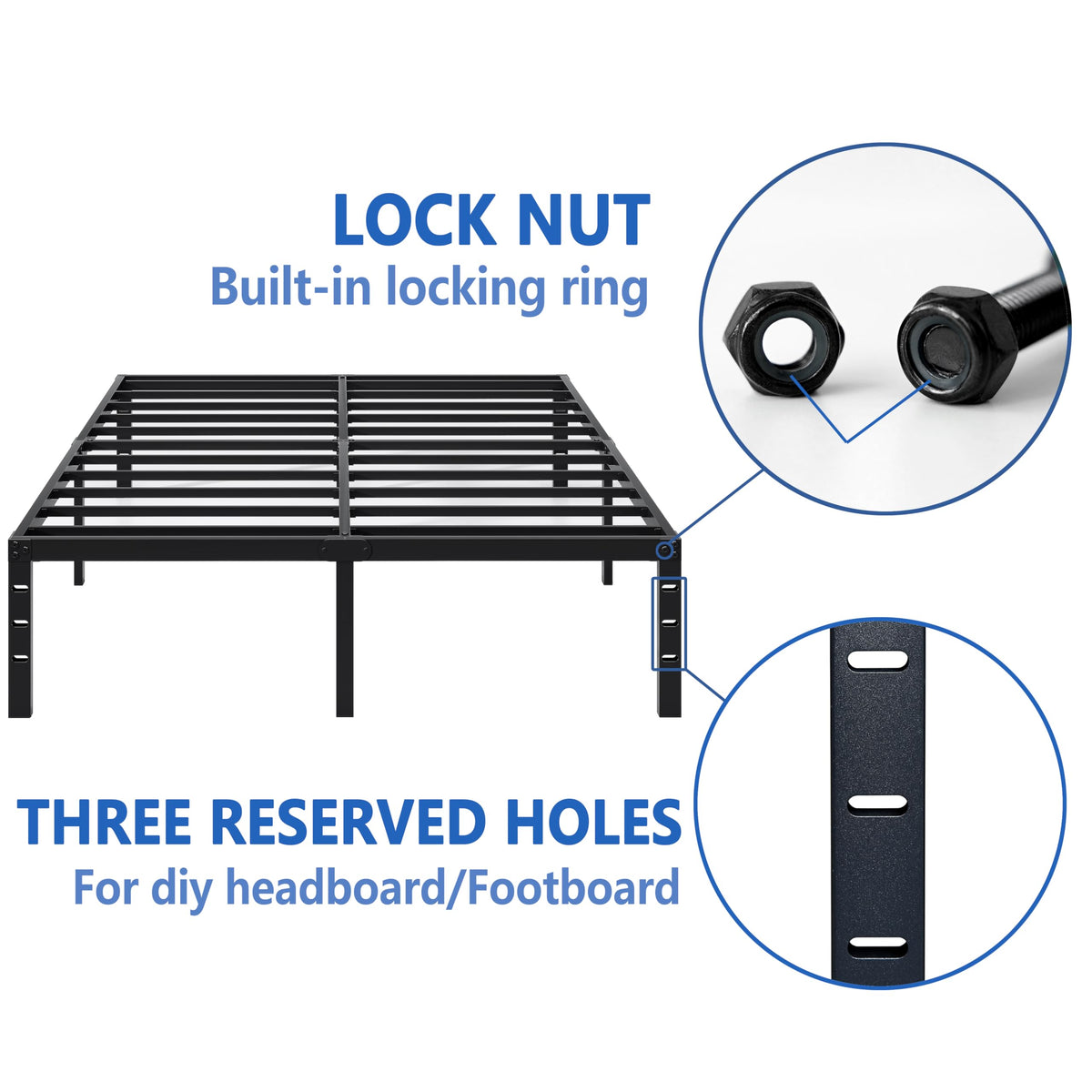 Metal Bed Frame with Storage Space, 14 Inch M157451