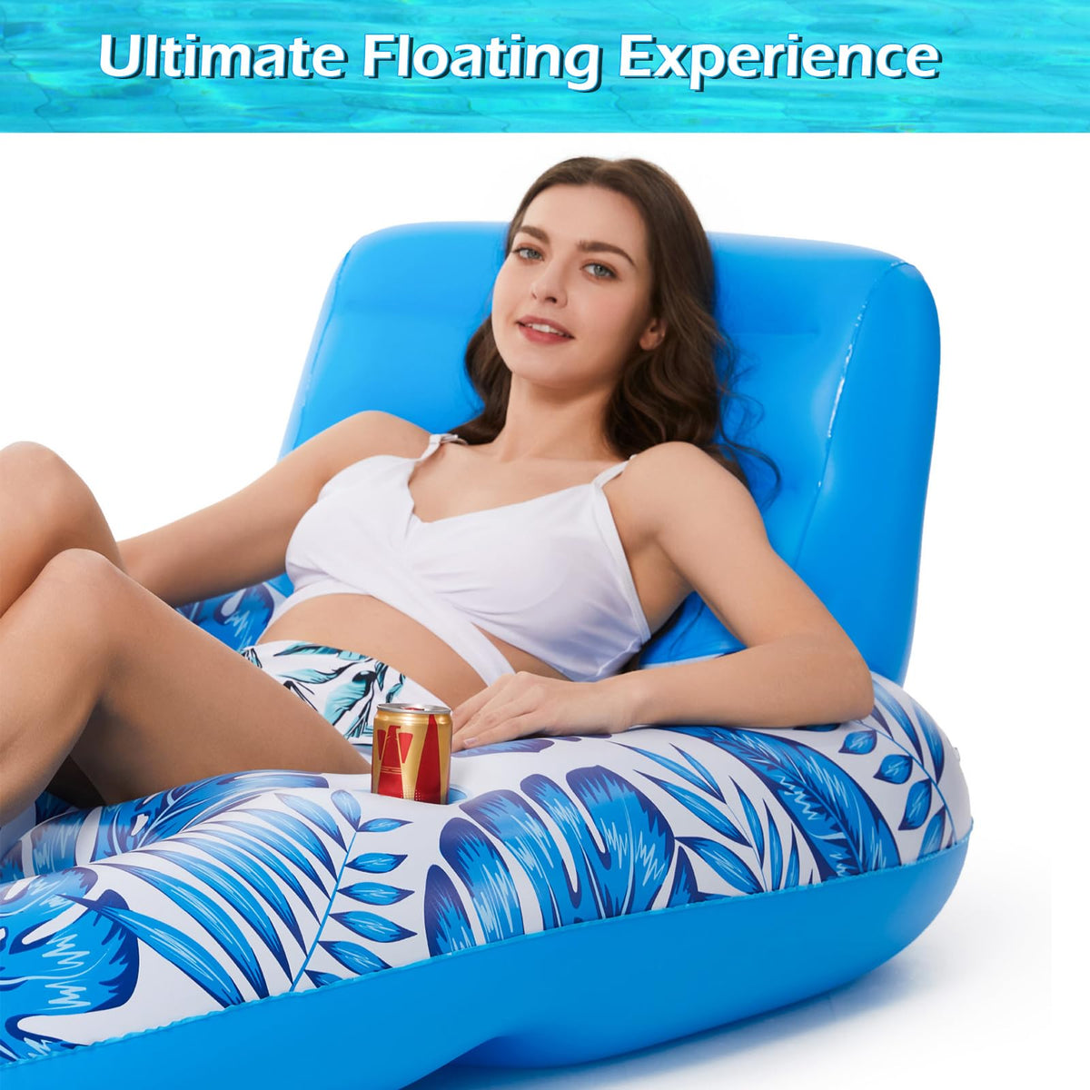 Inflatable Pool Float Lounger with Cup Holders C482