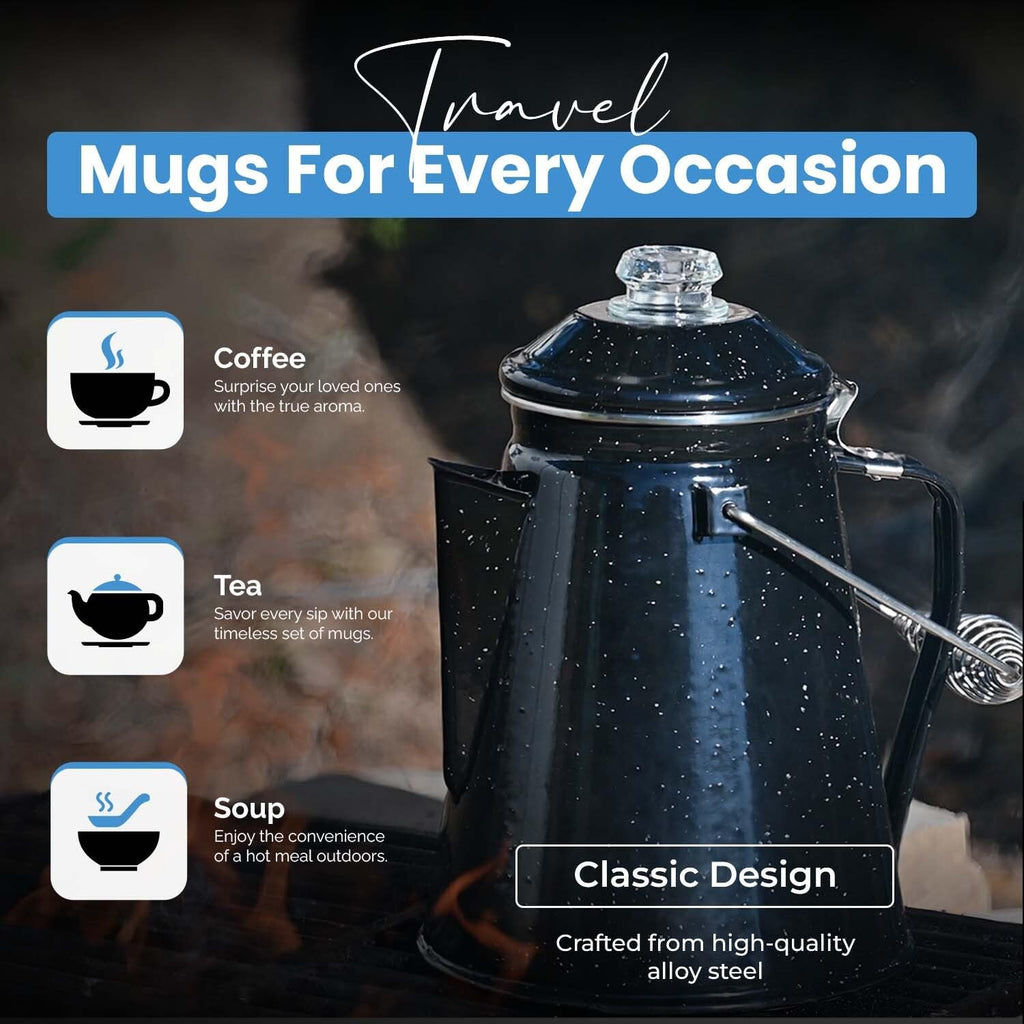12 Cup Enamel Coffee Percolator E120057