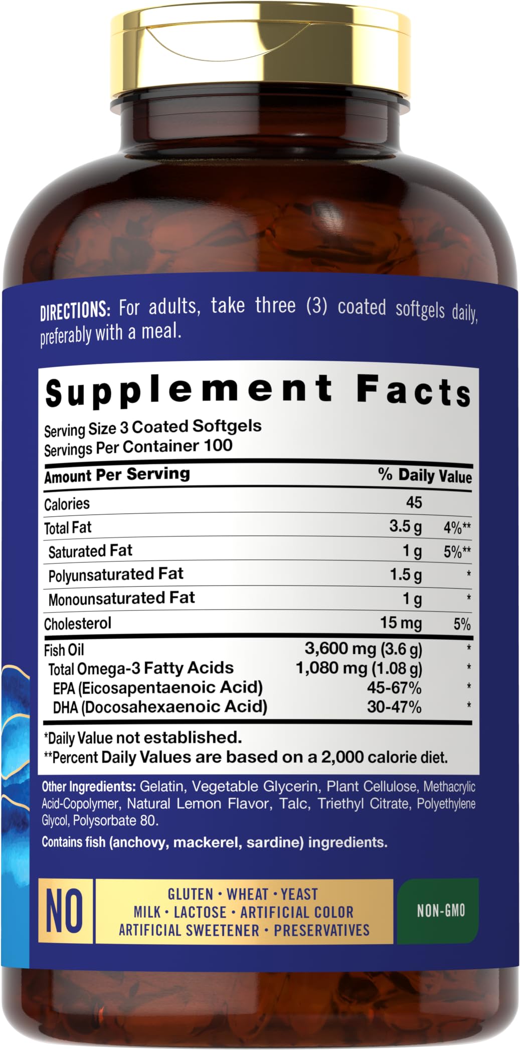 Fish Oil 3600 mg 300 Softgels Omega-3 K970548
