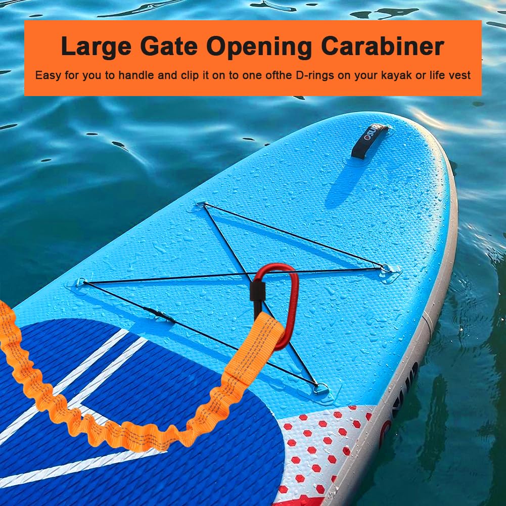 Stretchable Kayak Paddle Leash with Locking Carabiner B45707