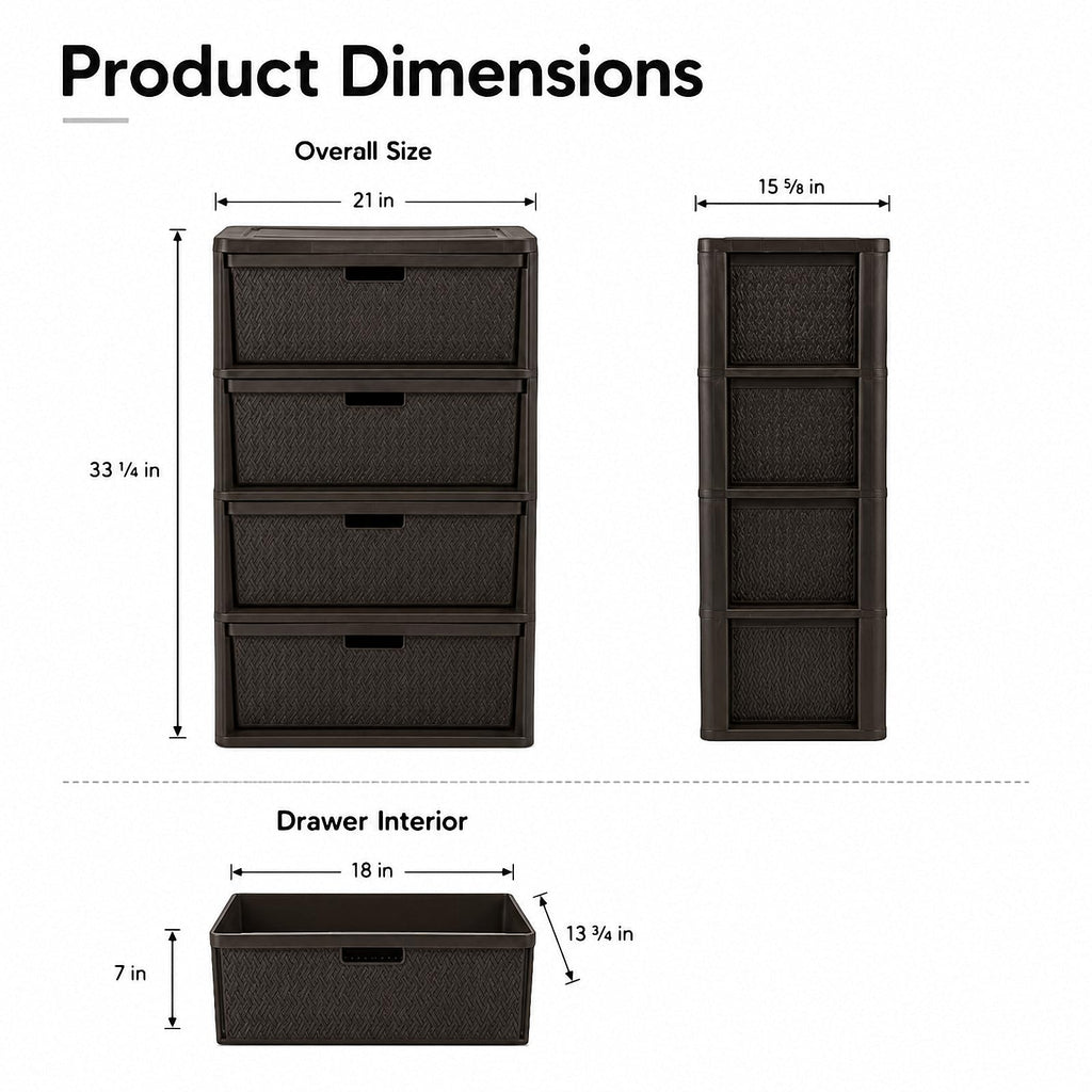 4 Drawer Plastic Storage Tower H356
