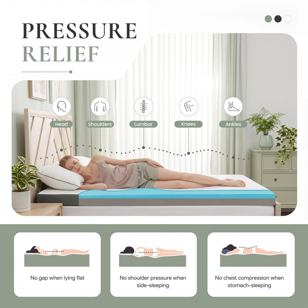 Twin Trifold Memory Foam Mattress with Washable Cover H9919