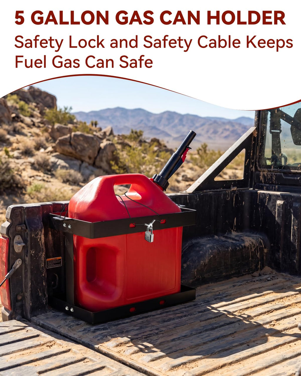 5 Gallon Gas Can Holder with Anti-Theft Lock I389