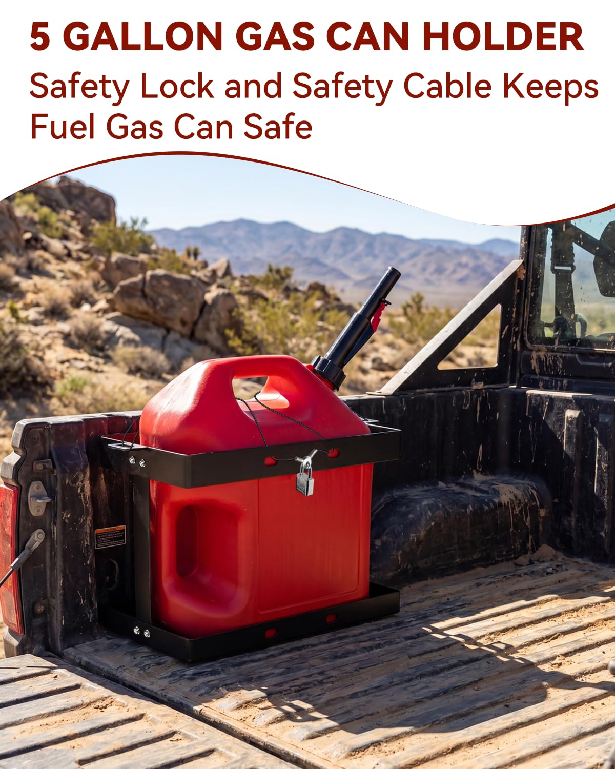 5 Gallon Gas Can Holder with Anti-Theft Lock I389
