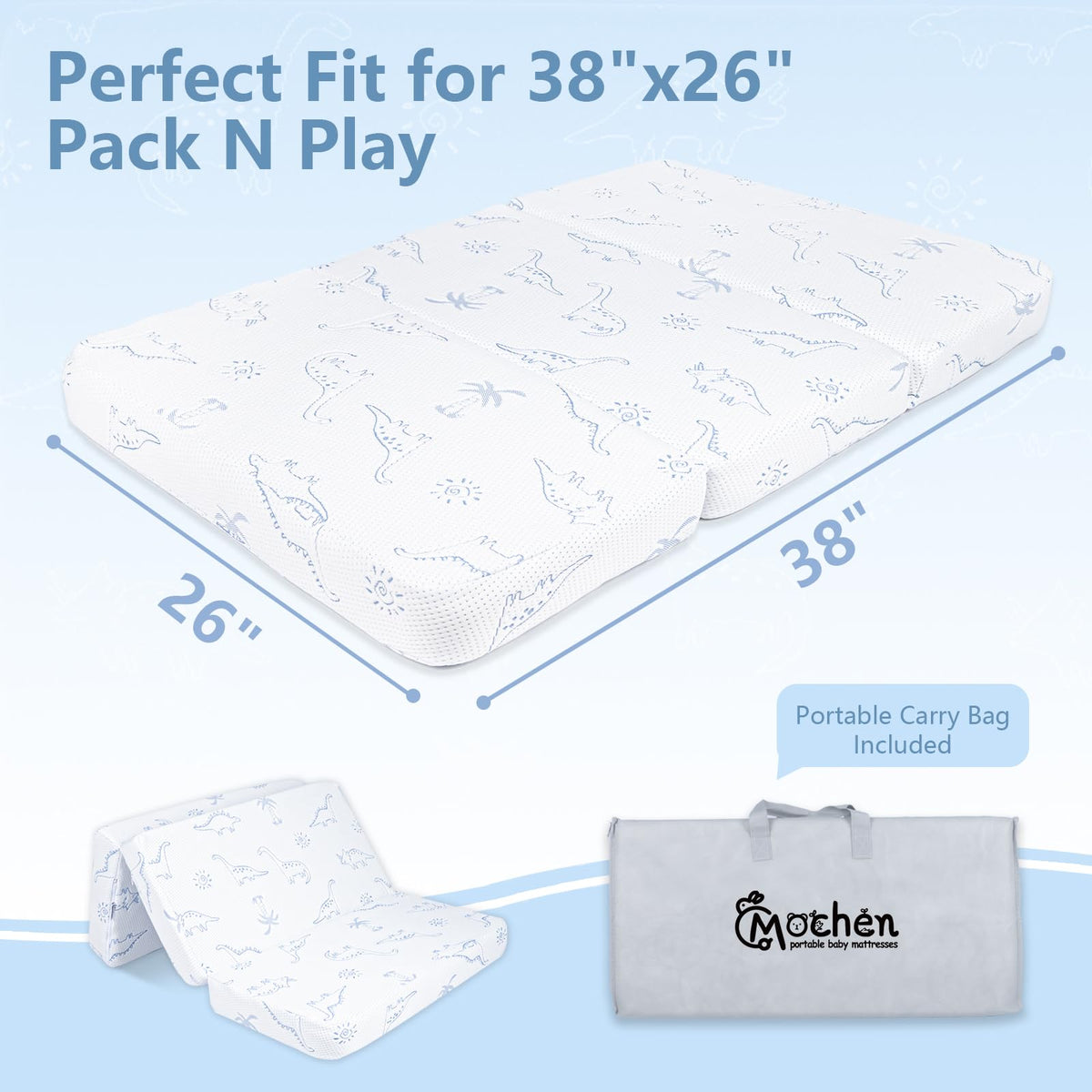 38x26 Dual Sided Memory Foam Pack and Play Mattress K764939