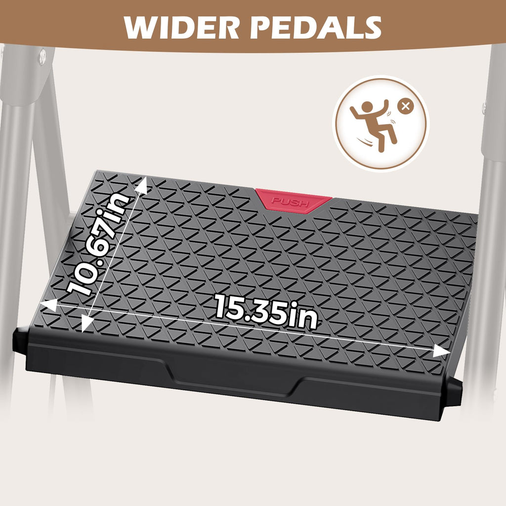 2-Step Folding Steel Step Stool with Handrail V63350