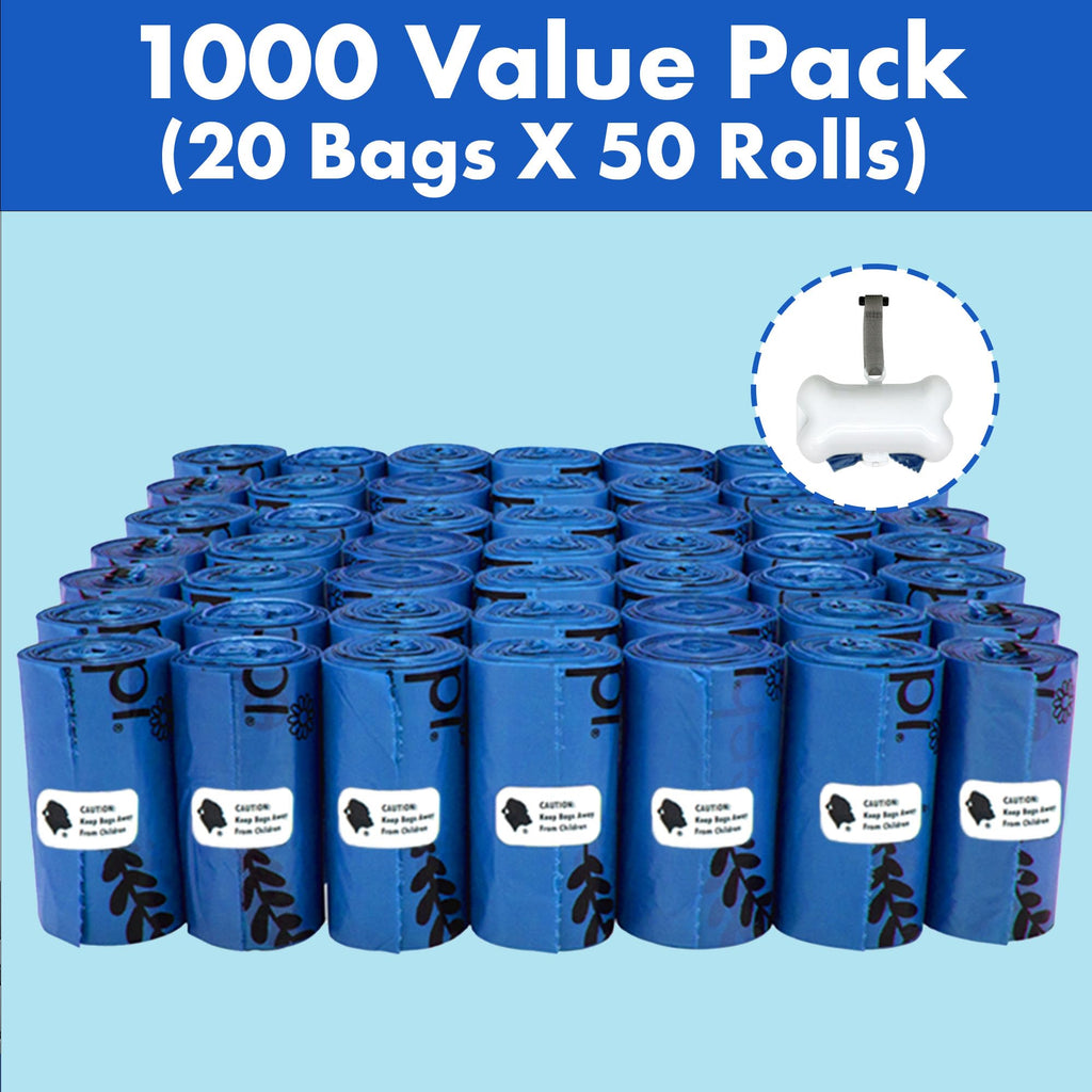 1000 Count Dog Poop Waste Bags with Dispenser Z124593