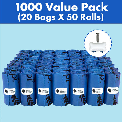 1000 Count Dog Poop Waste Bags with Dispenser Z124593