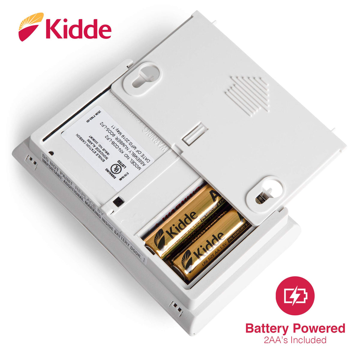 Carbon Monoxide Detector, AA Battery Powered, 85 dB Alarm S2455
