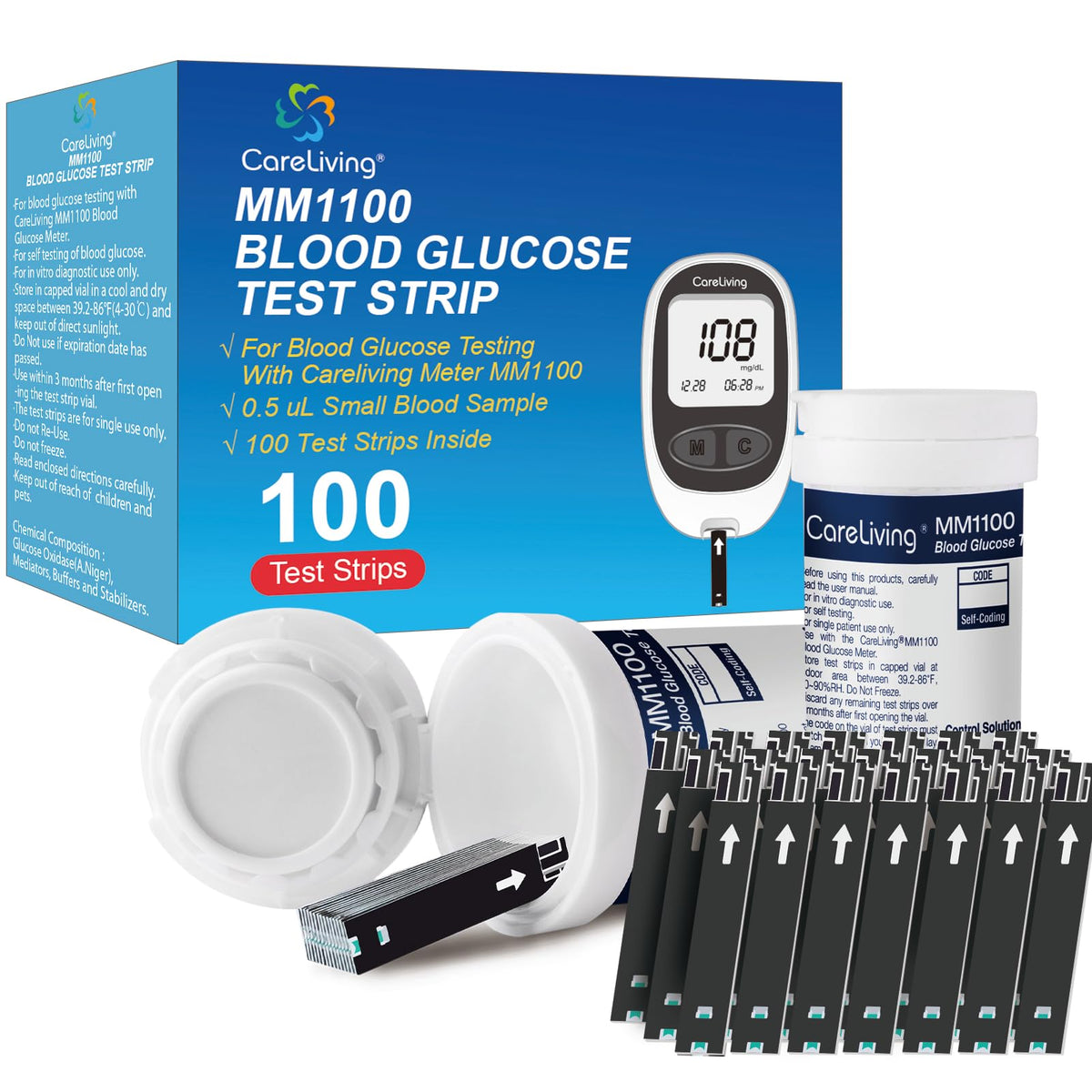 Blood Glucose Test Strips 100 Count W799626
