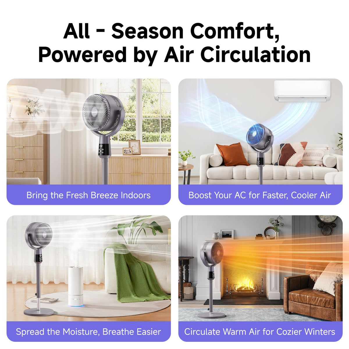Oscillating Pedestal Fan, 25dB Standing Fan with 8 Speeds, 12H Timer, 36-45'' Adjustable Height, Remote Control B76022