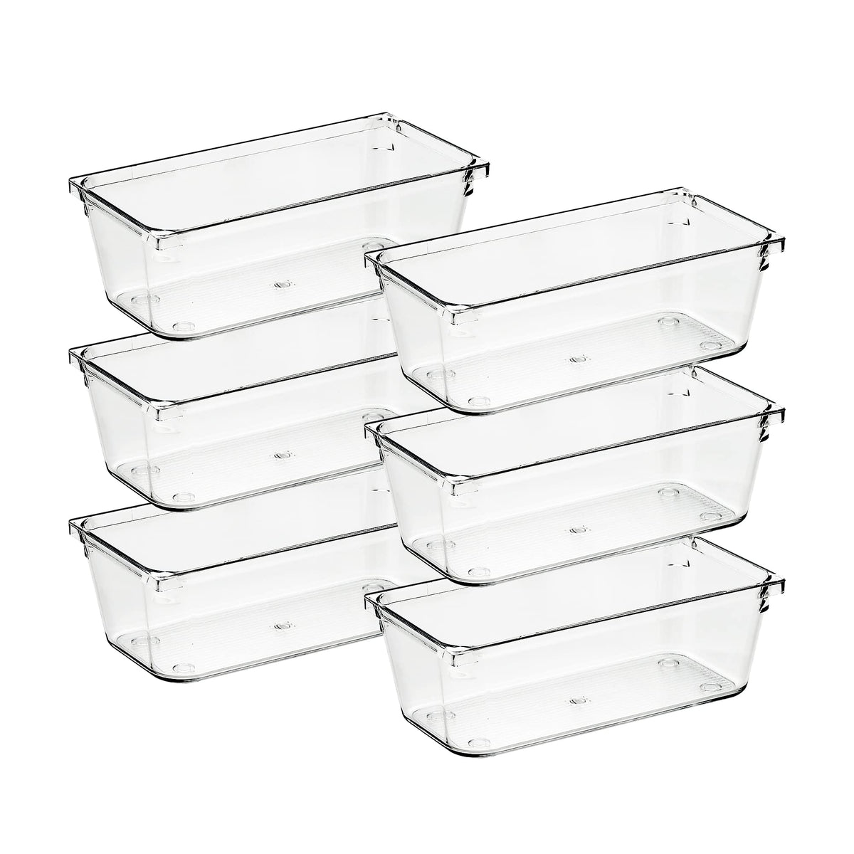 6 Pack Plastic Drawer Organizer R2815