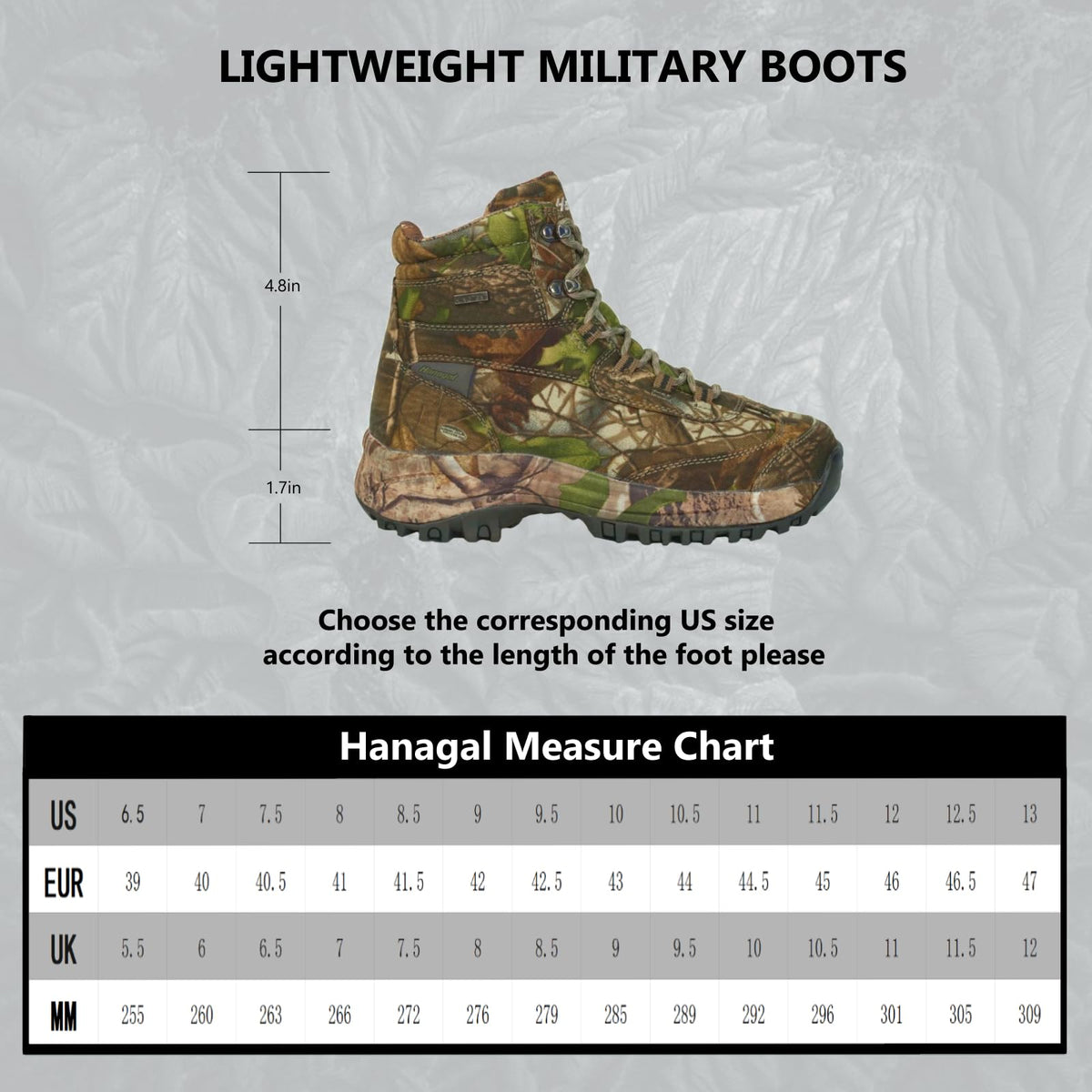 Camo Waterproof Lightweight Hunting Shoes A810563