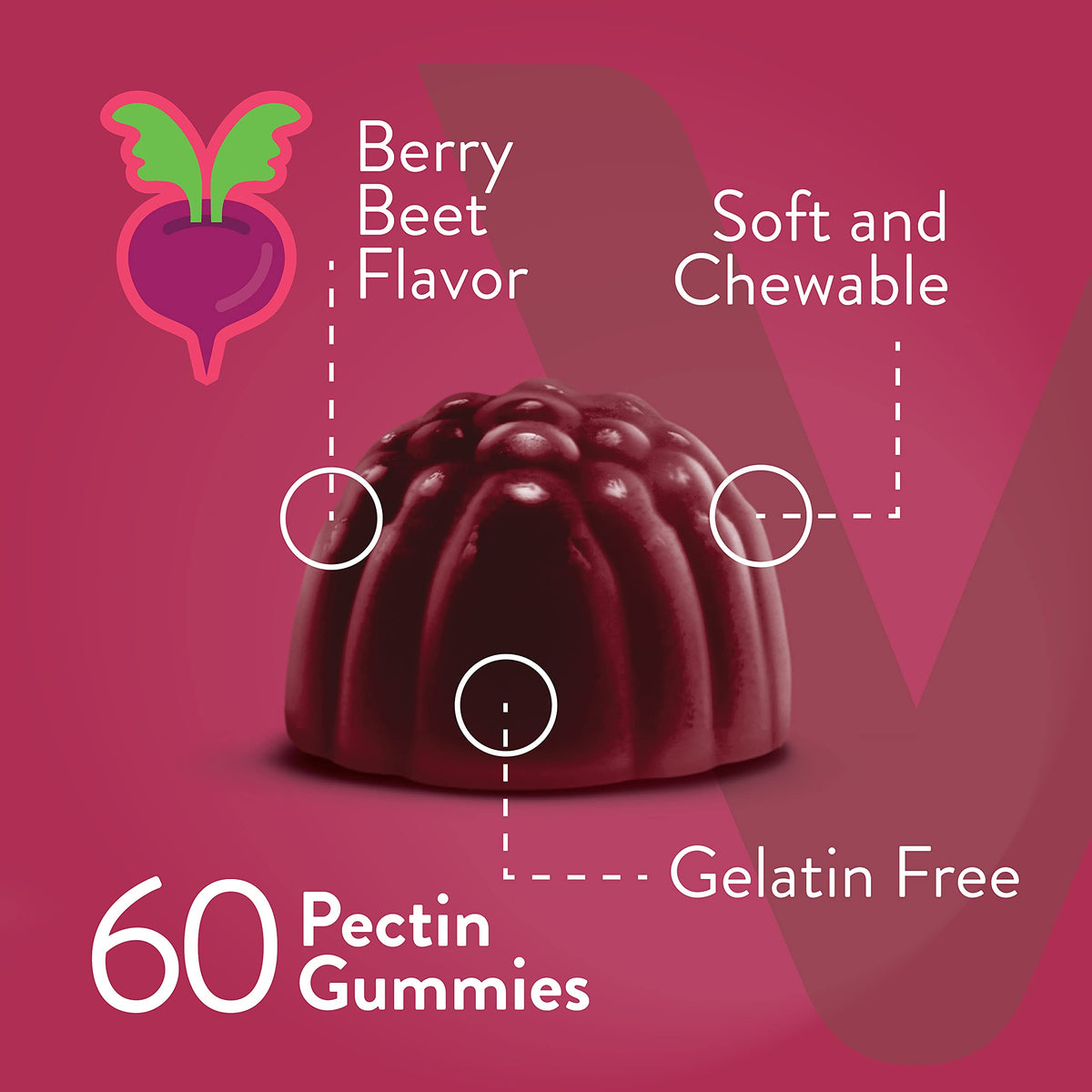 Beet Root Gummies with Magnesium & Vitamin C U325