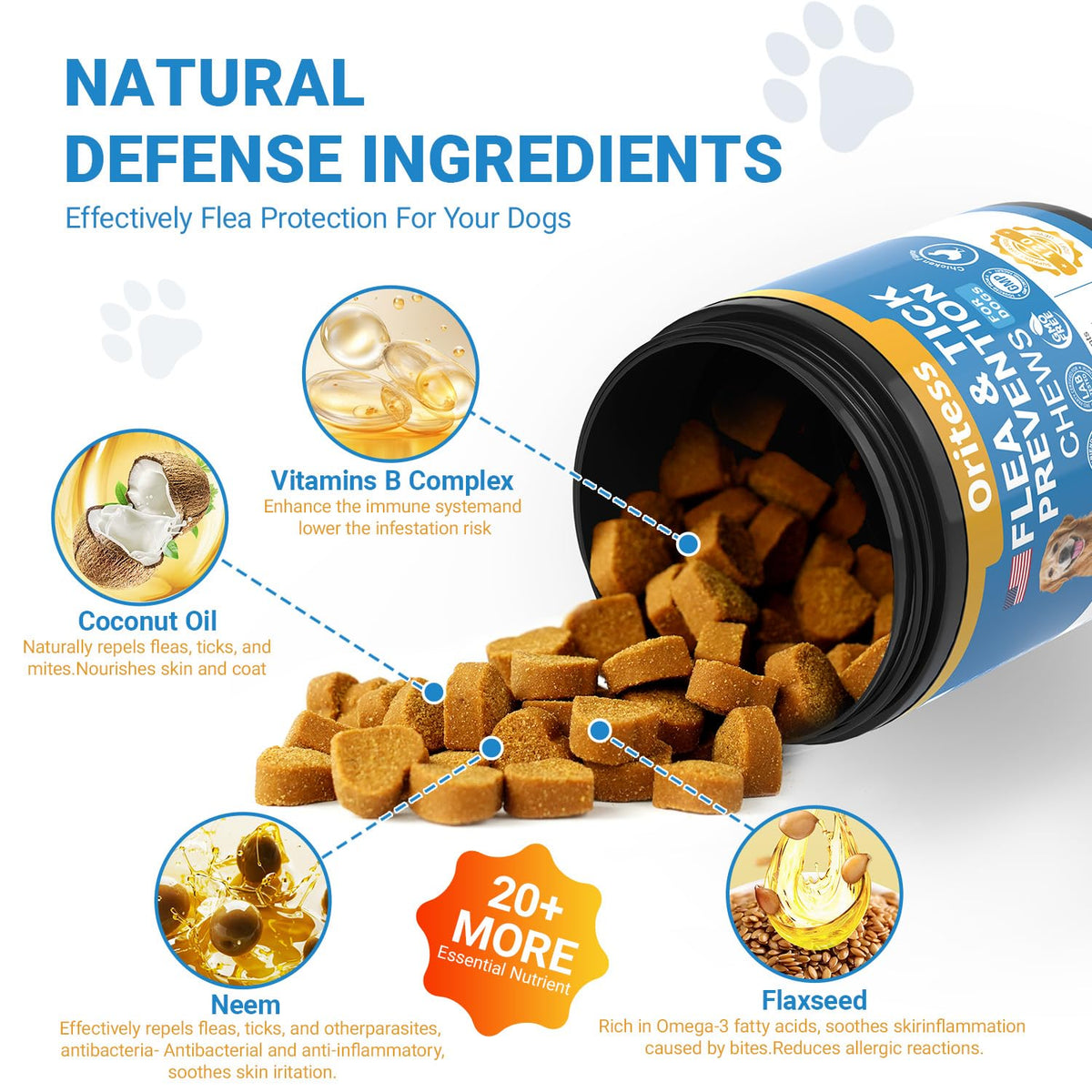 120 Soft Chews Flea and Tick Chewables for Dogs Chicken Flavor V71671