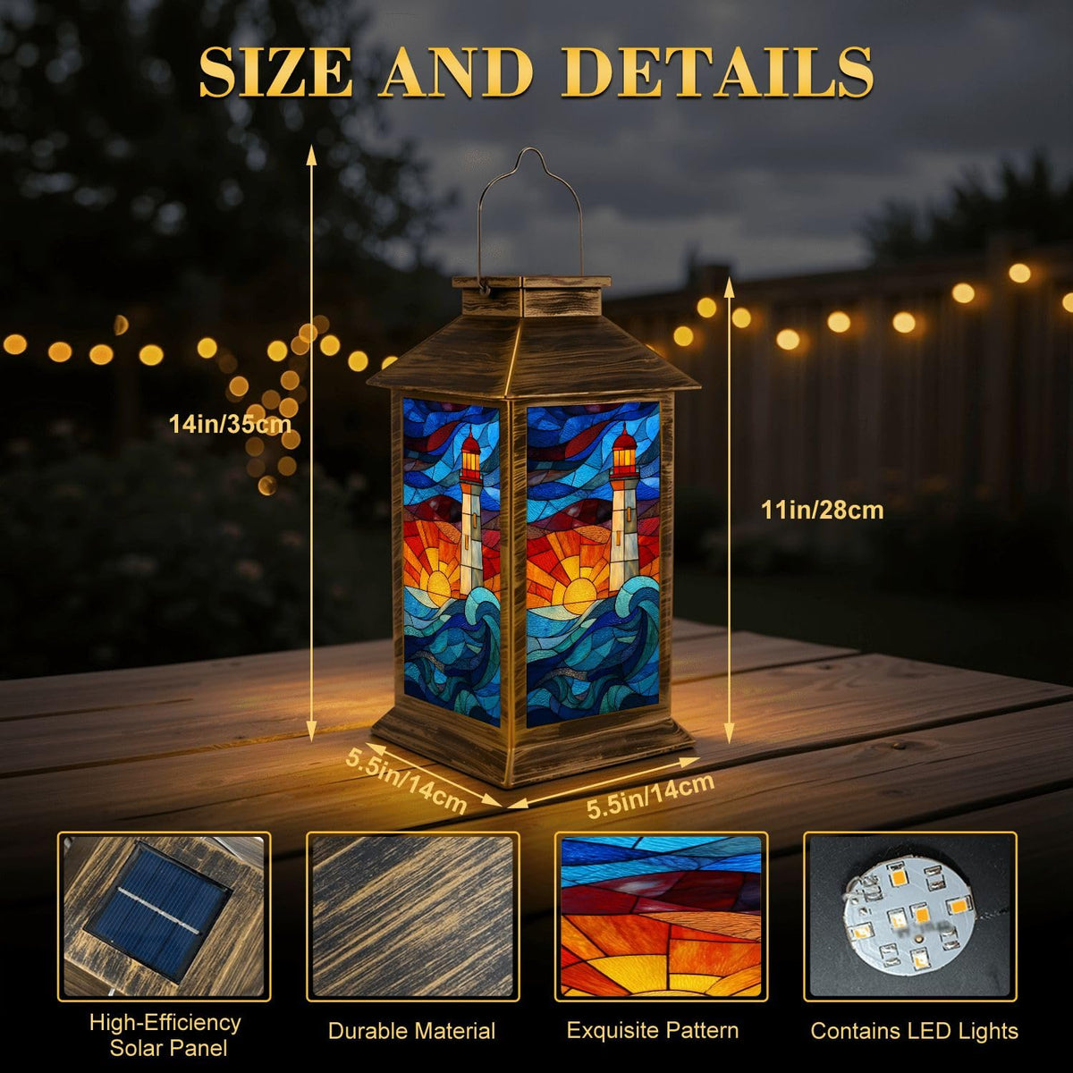 Solar Powered Waterproof Outdoor Hanging Lantern J29089