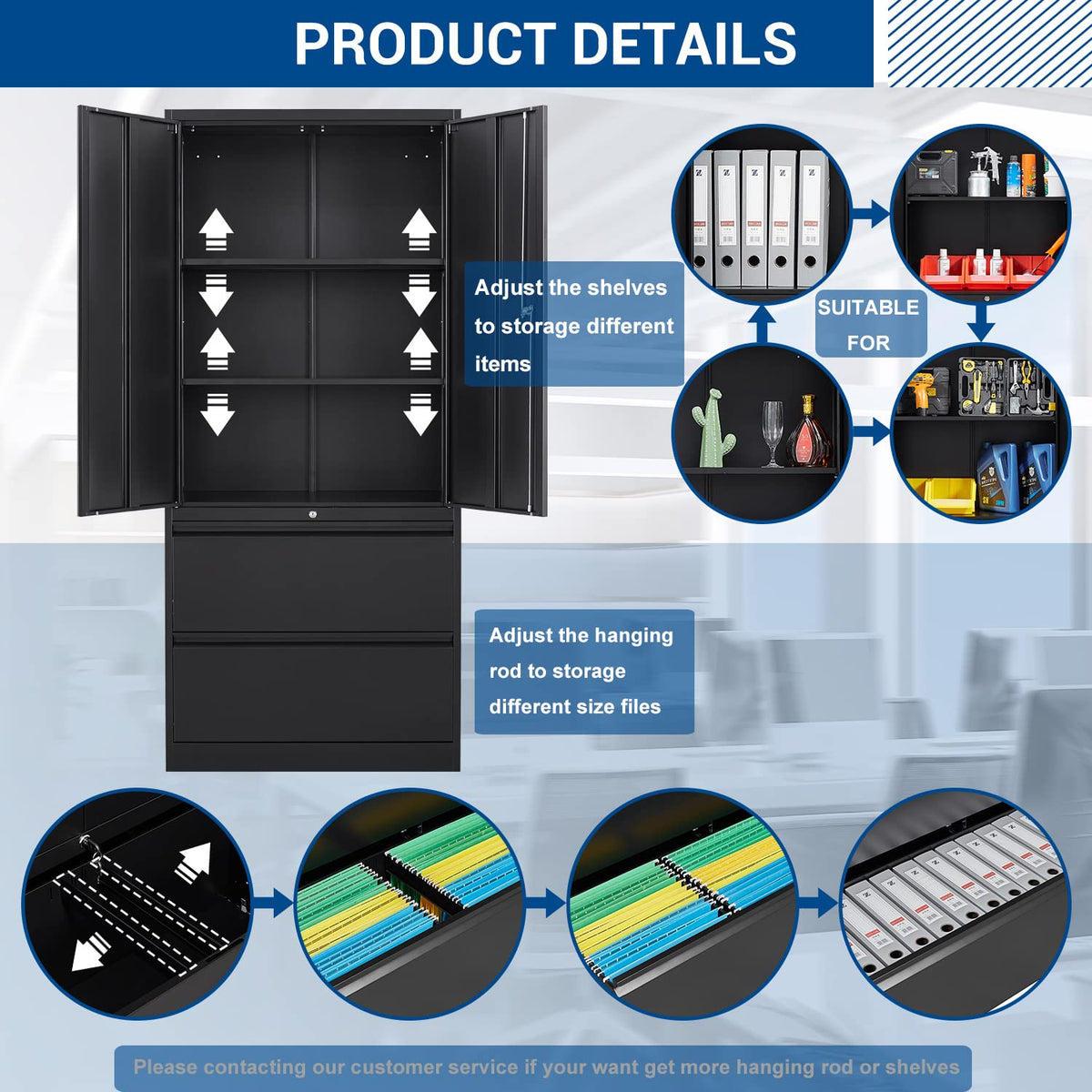Metal Cabinets with Lockable Drawers and Doors U97247