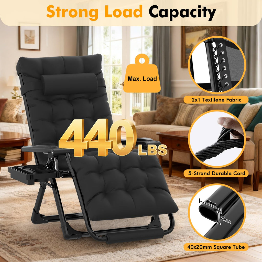 Oversized Zero Gravity Chair XL Black D2717