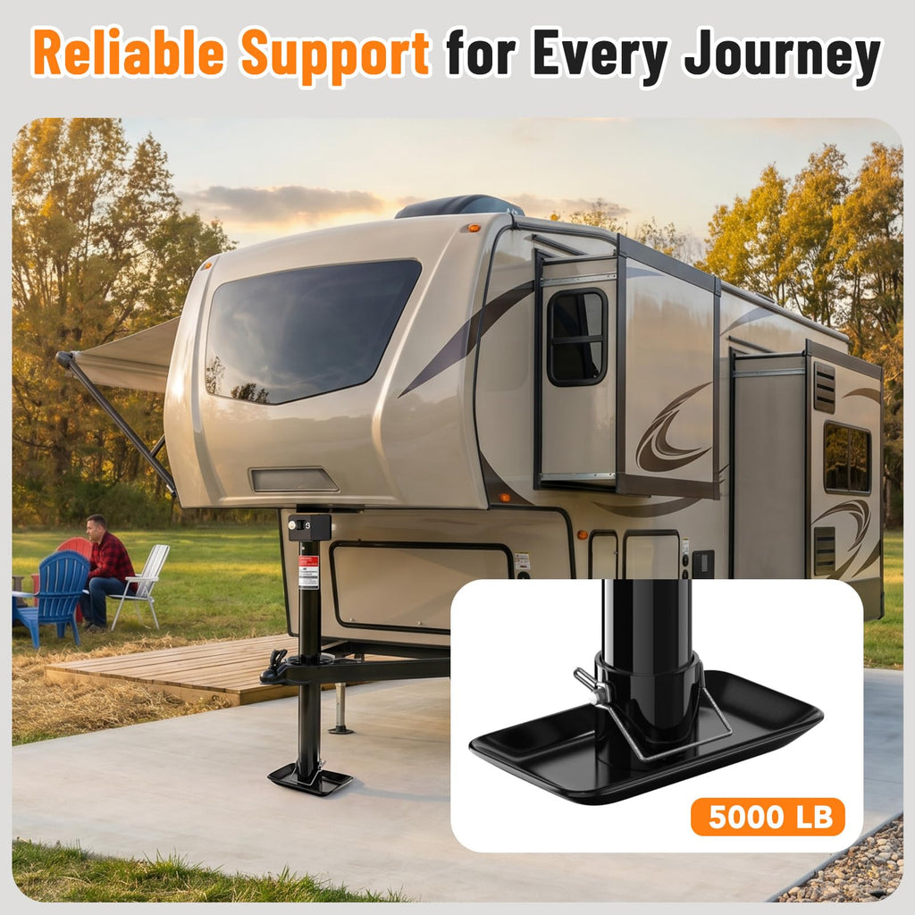 A-Frame Trailer Jack 2-in-1 5000lbs Foot Plate & 2000lbs Dual-Wheel X920398