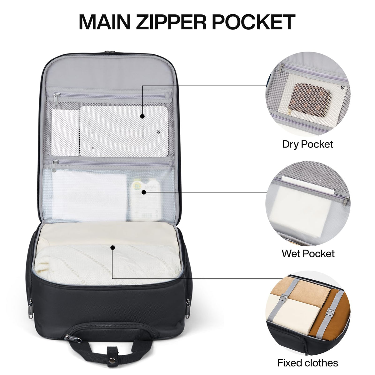 16 Inch Underseat Carry On Luggage with 2 Wheels Q519319