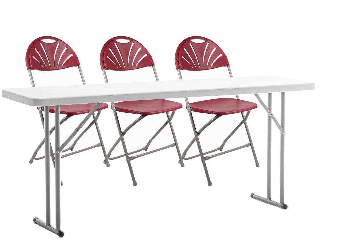 Portable Folding Training Table & 3 Floral Chairs 4 Piece Set V345713