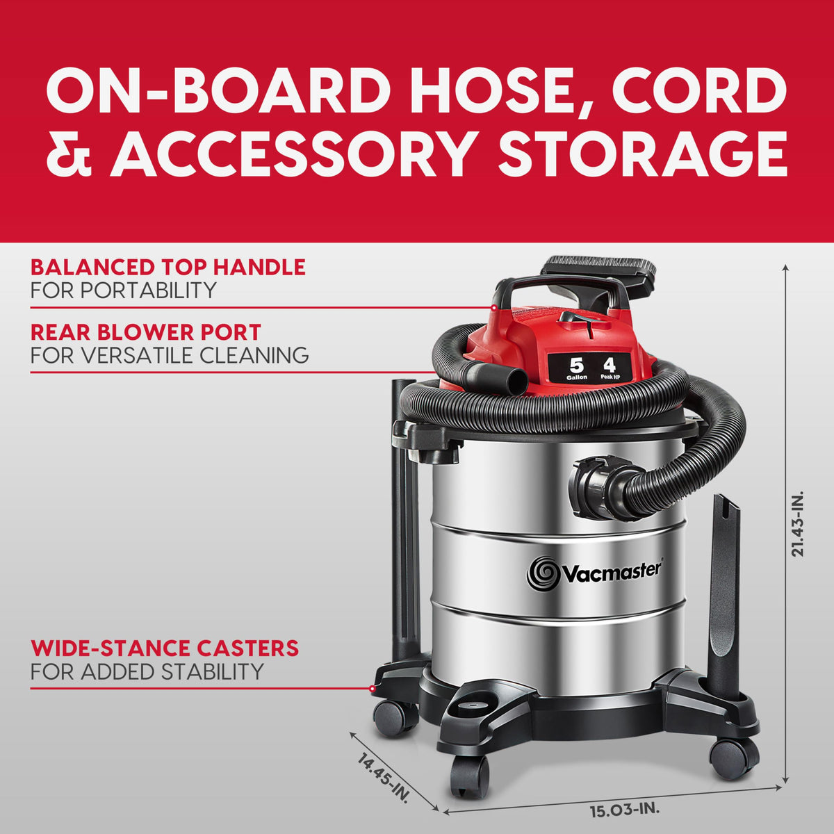 5-Gal Stainless Steel Wet/Dry Vac H868365